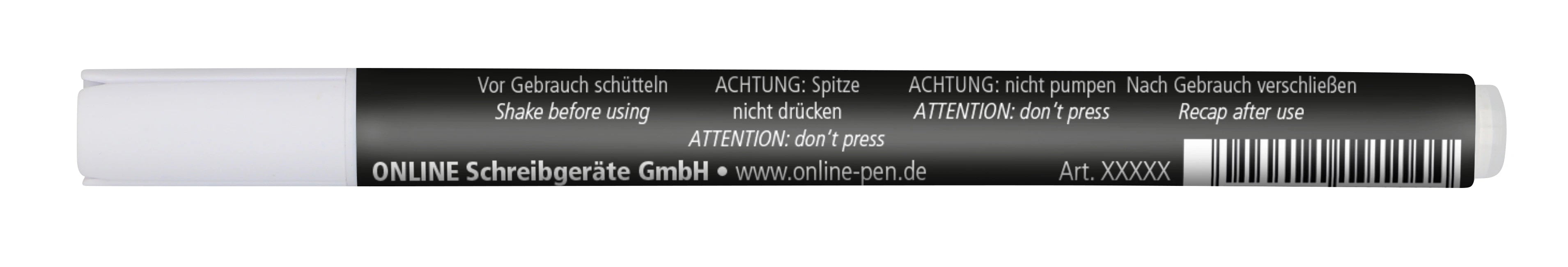 White acrylic brush tip lettering marker pen