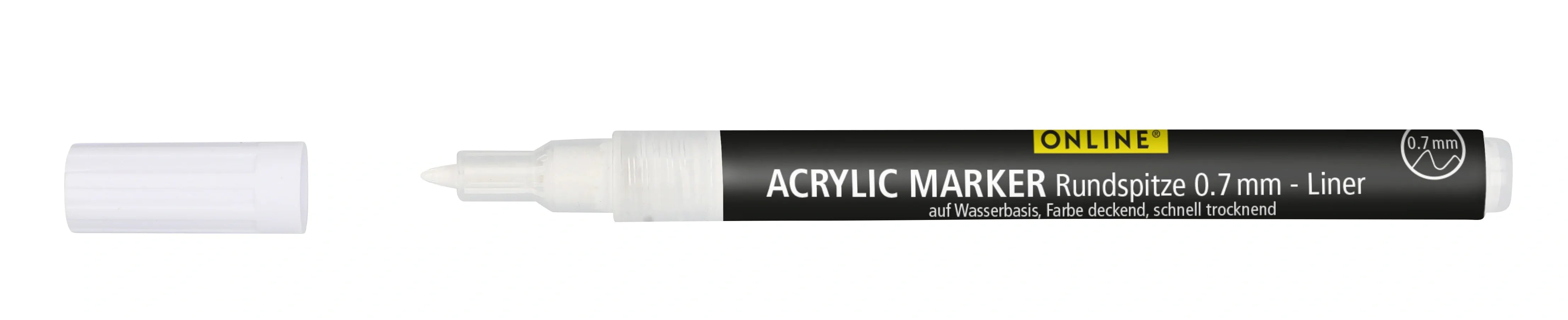 ONLIE White Acrylic Marker Pen 0.7mm Round Tip for Lettering