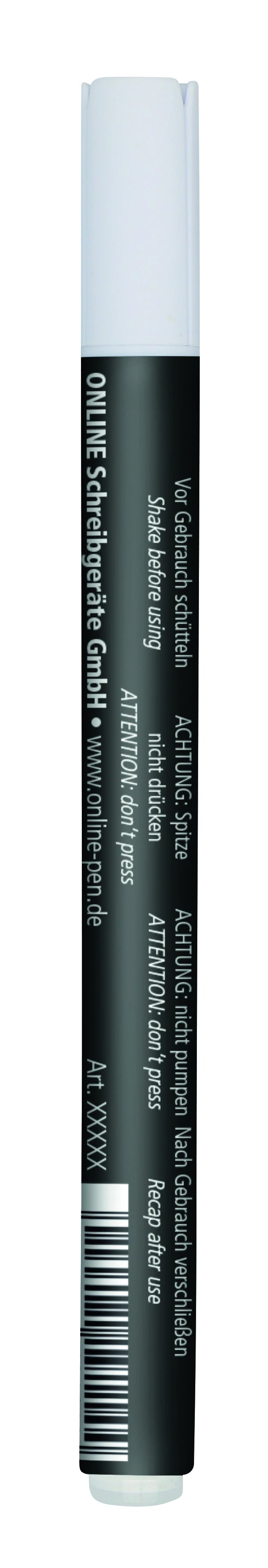 White acrylic brush tip lettering marker pen