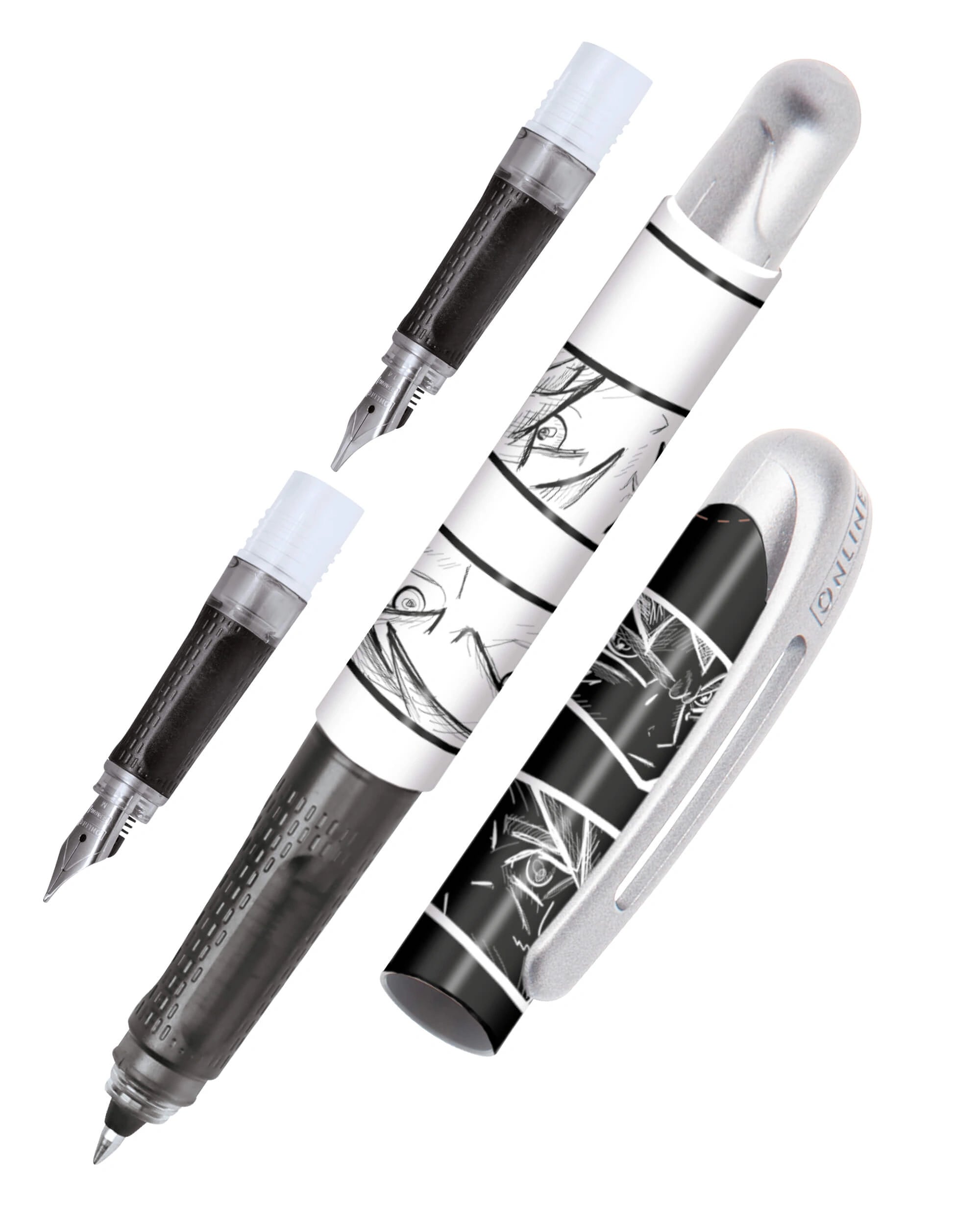 ONLINE AYN College II Manga Print 2-in-1 Fountain and Rollerball Pen Set