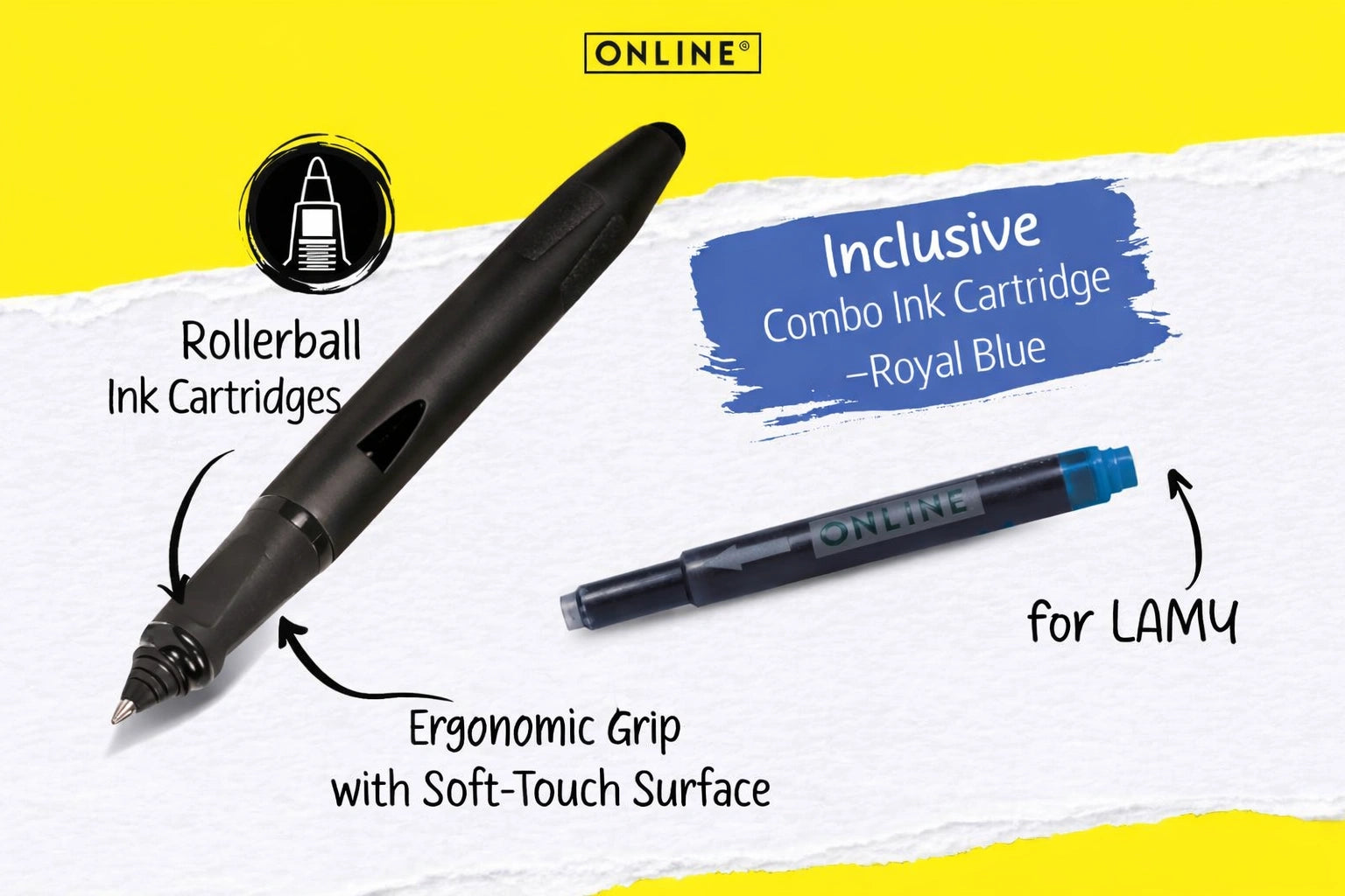 Ergonomic soft-touch grip Switch Plus pen close view