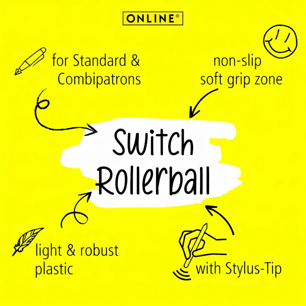 Switch Plus rollerball with fountain nib section included