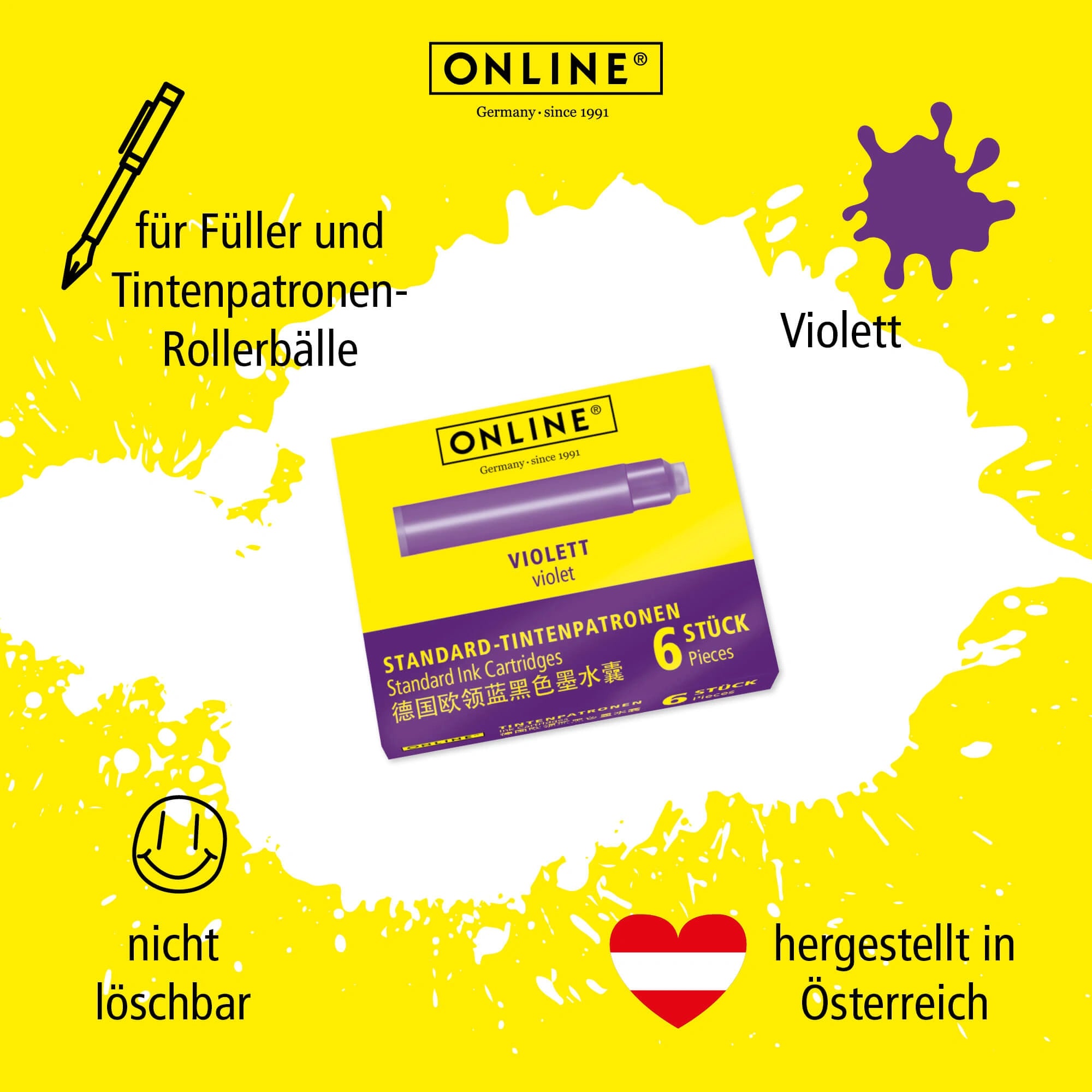 ONLINE Violet Standard Ink Cartridges 6 Pieces