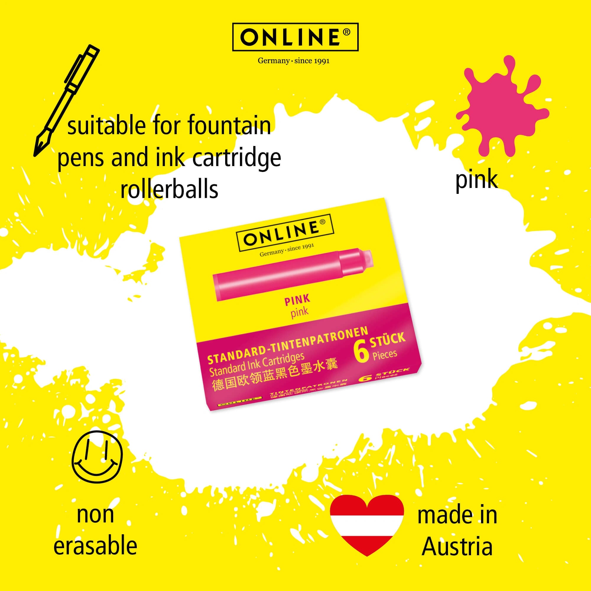 ONLINE Pink Standard Ink Cartridges 6 Pieces