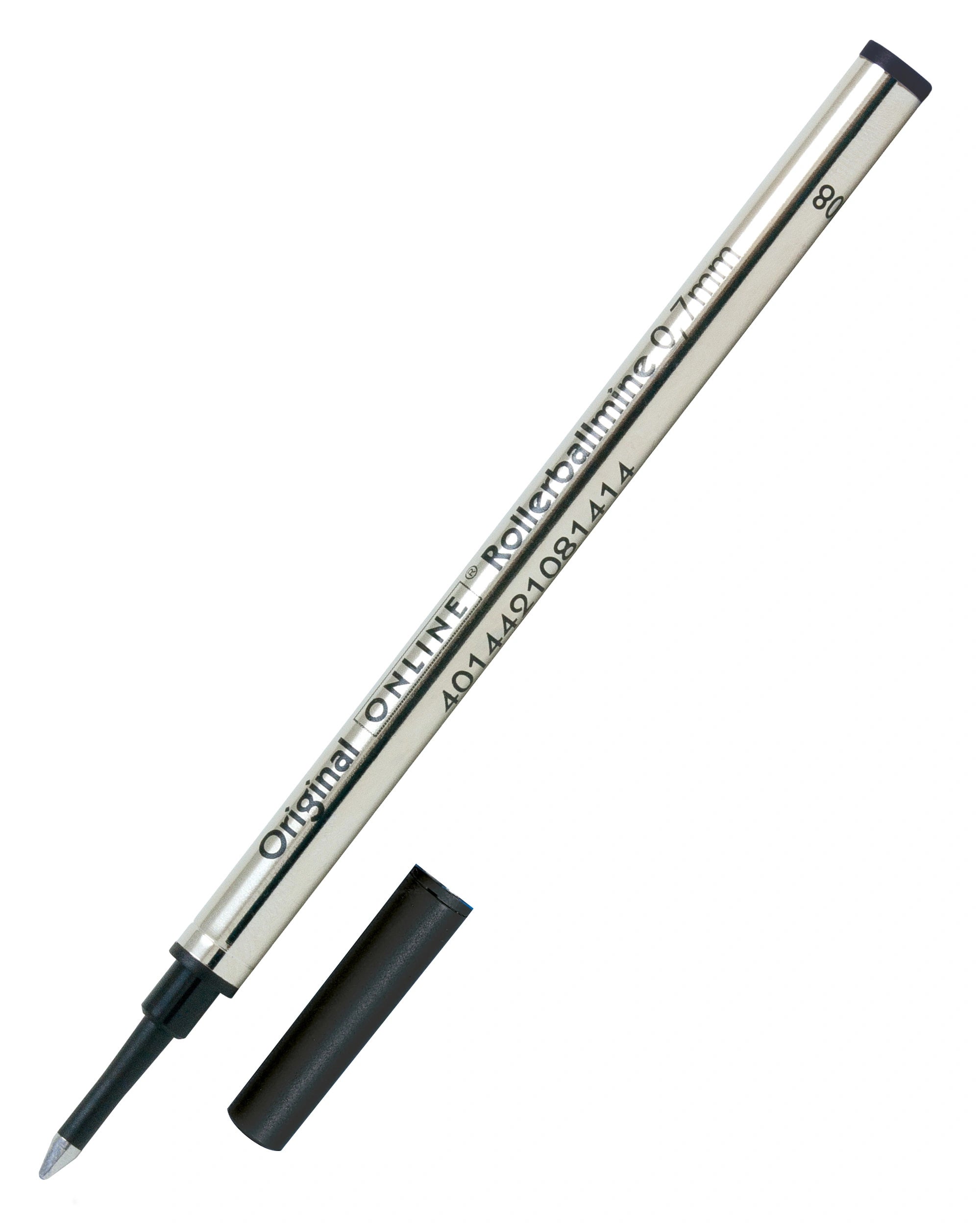 ONLINE standard rollerball refill 0.7mm blue and black ink pack with retail packaging