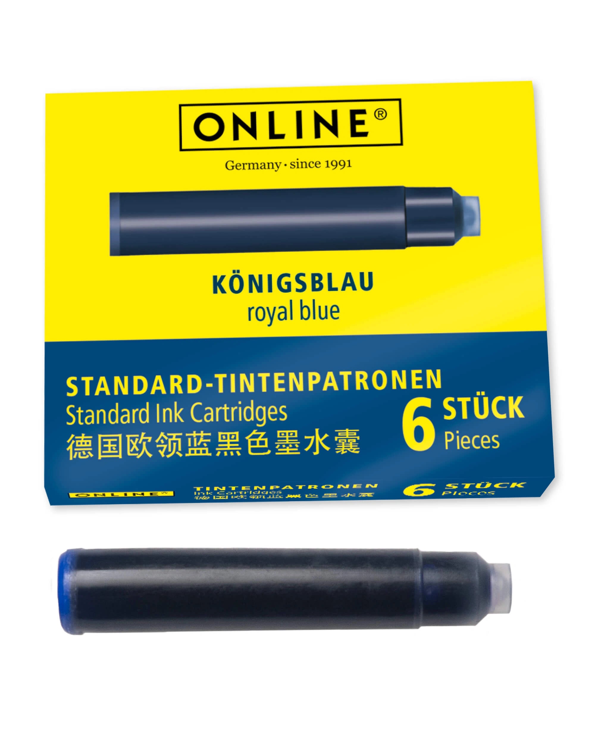 Royal Blue ink cartridges box 6 pieces standard size