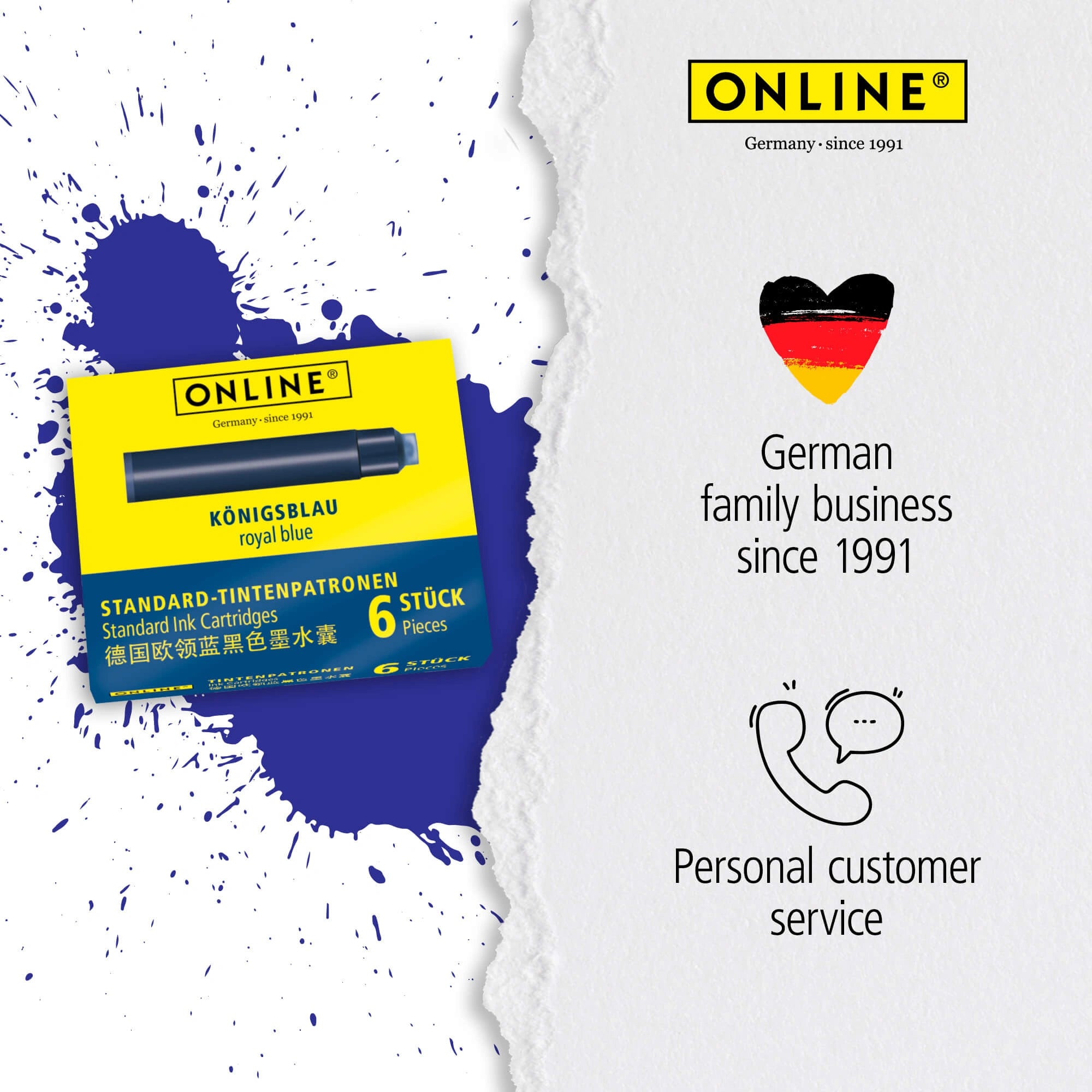 Online INK CARTRIDGES ROYAL BLUE – 6 PCS (Standard Size)