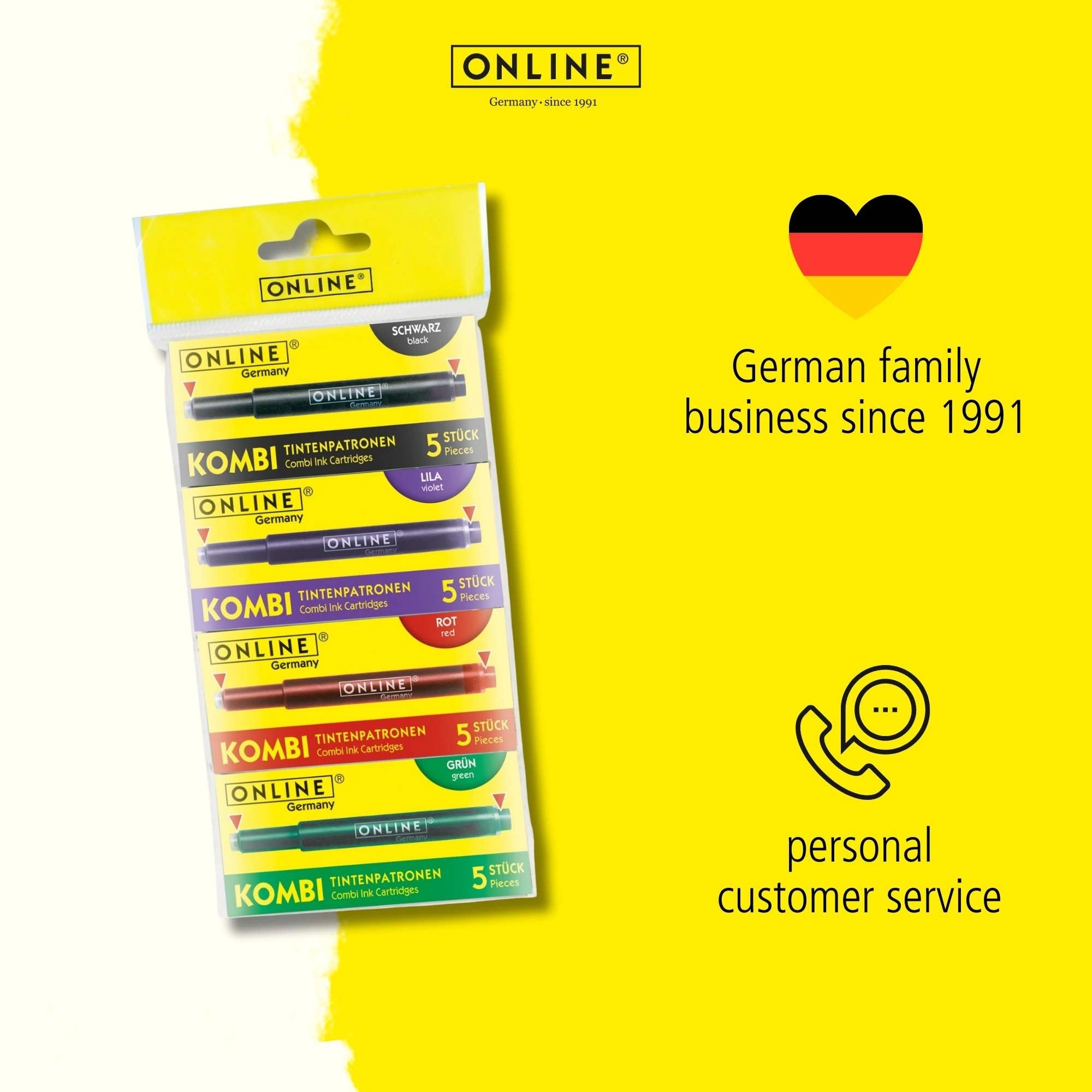 Online Maxi Pack Combi Ink Cartridges – Blue / Assorted Colours (20 Cartridges)