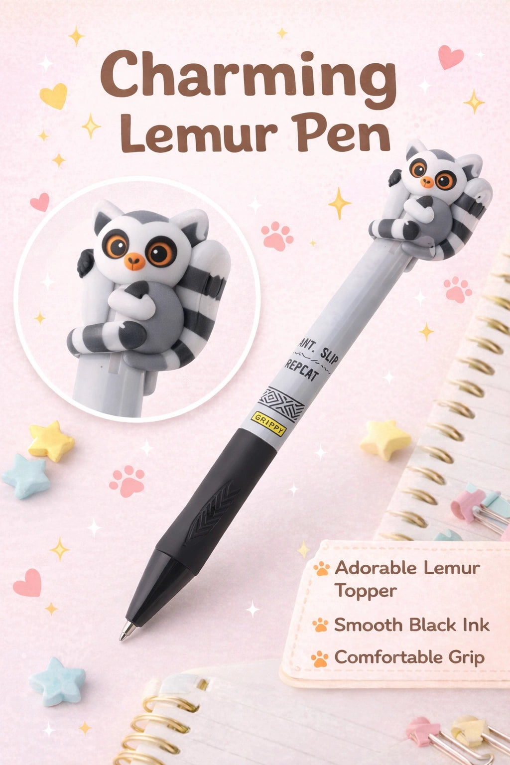 Online MAGIXX Fun Charm Erasable Gel Pen – Owl, Fox, Lama, Raccoon, Cat & Lemur