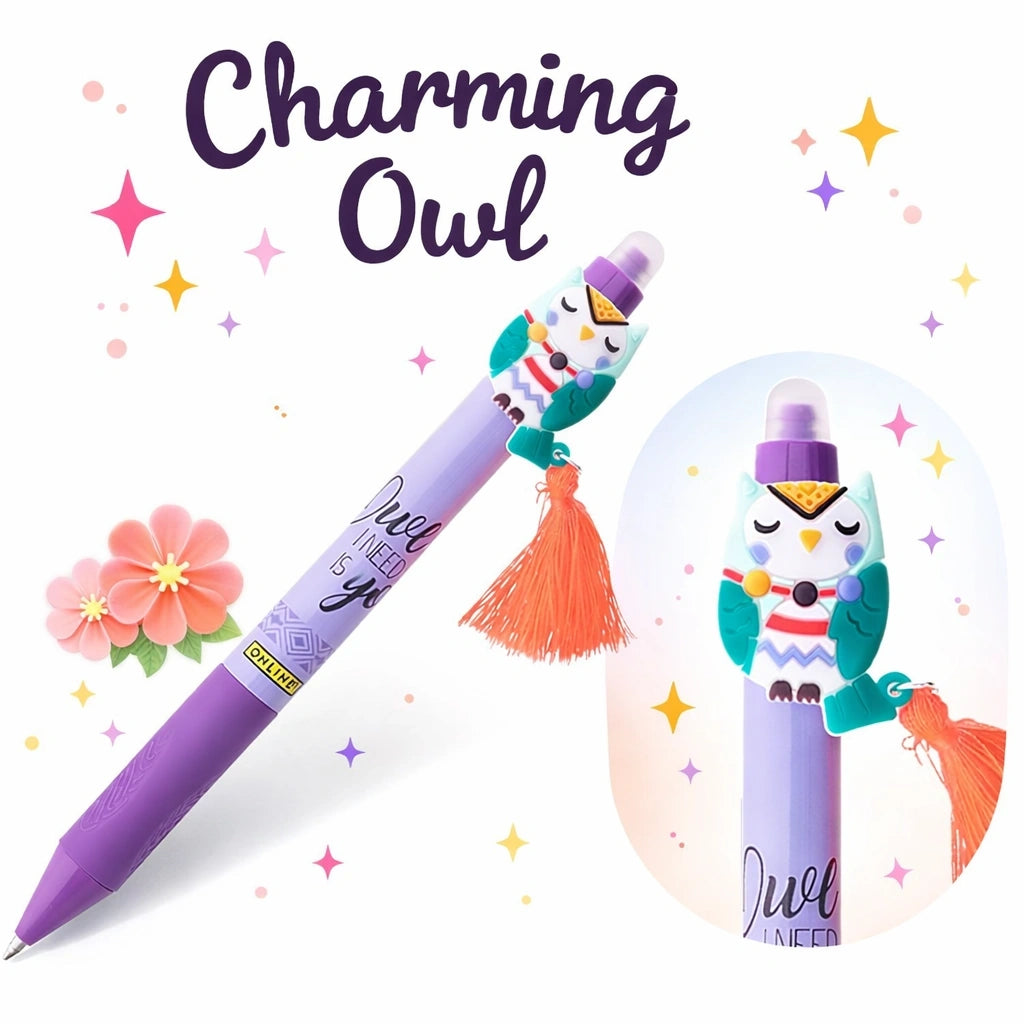 Online MAGIXX Fun Charm Erasable Gel Pen – Owl, Fox, Lama, Raccoon, Cat & Lemur