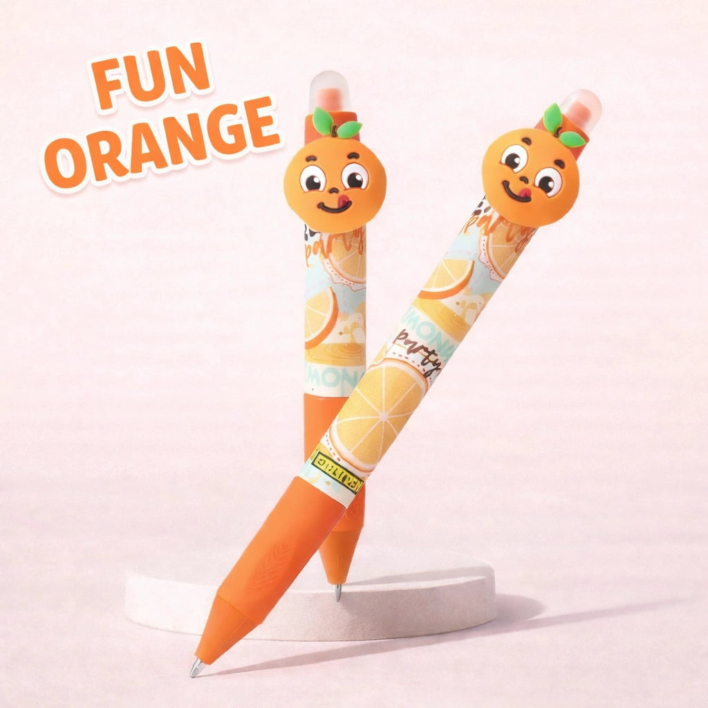 MAGIXX Fun Fruit Orange Gel Pen Cute Smiling Top