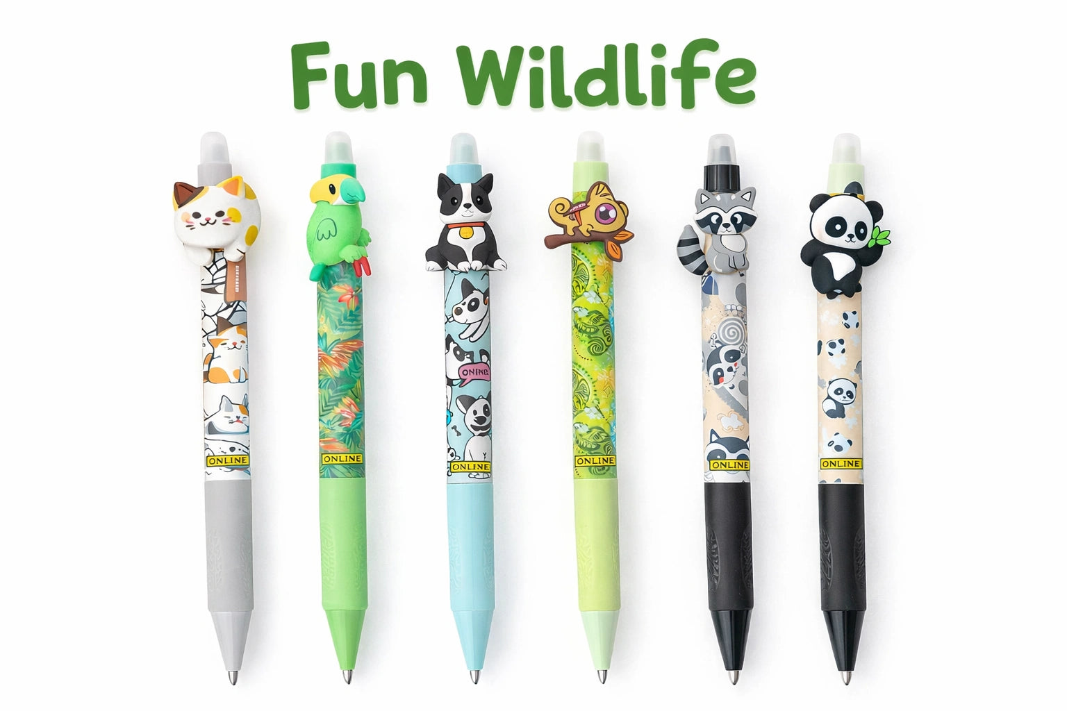Online Gel Pens MAGIXX Fun Wild Life – Erasable Animal Gel Pens (6 Variations)