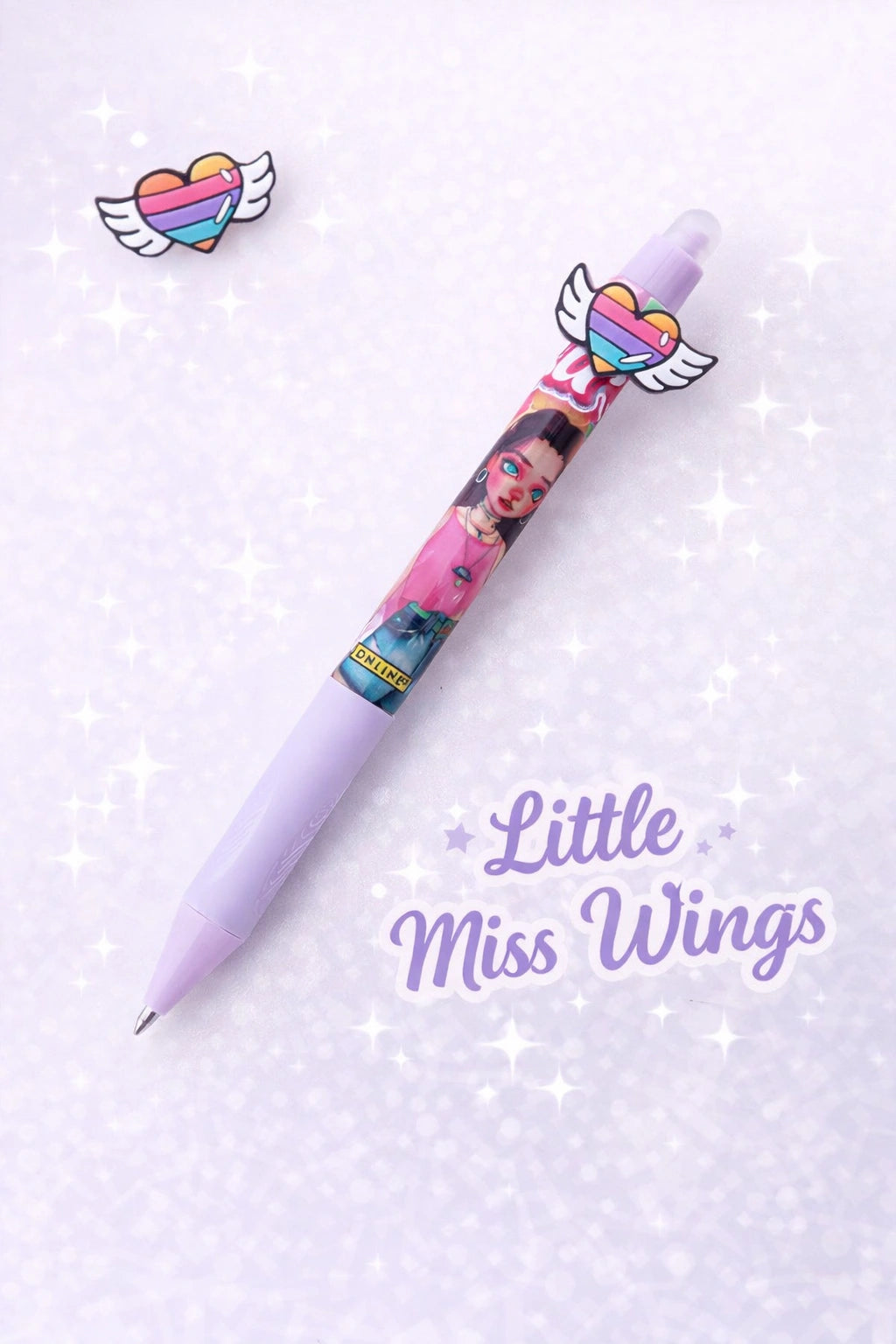 Little Miss Wings – Cute fashion gel pen with wings heart design
