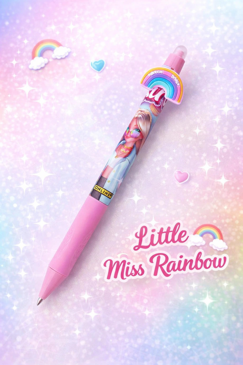 Little Miss Rainbow – Fashion gel pen with rainbow topper