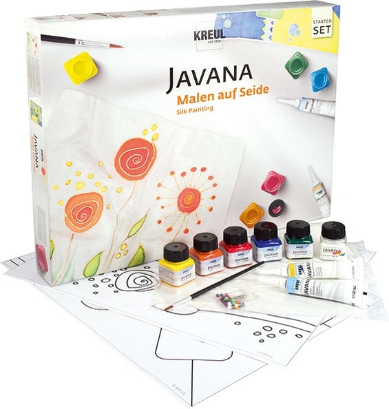 Kreul Javana Silk Painting Starter Set box with colors and tools