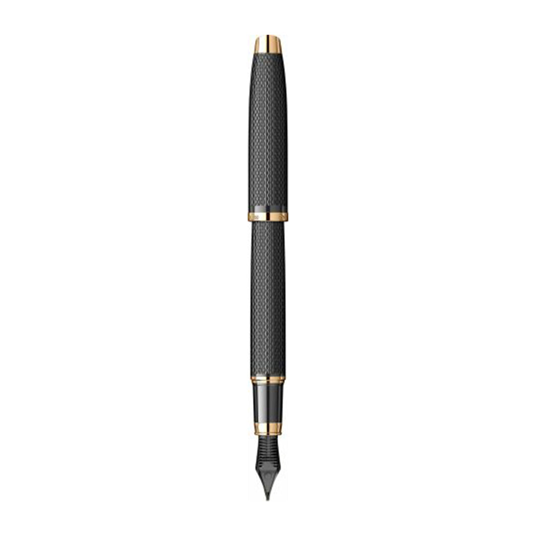 Scrikss | Oscar 390 | Fountain Ink Pen | Medium | Matt Black with Gold Trims Scrikss