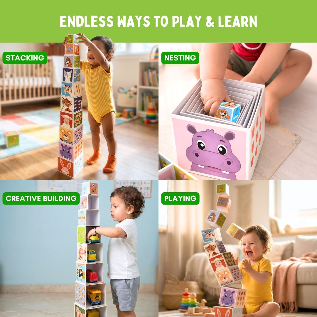 PepPlay Stacking & Nesting Cube | Early Learning Through Stacking Play | 1+ Years