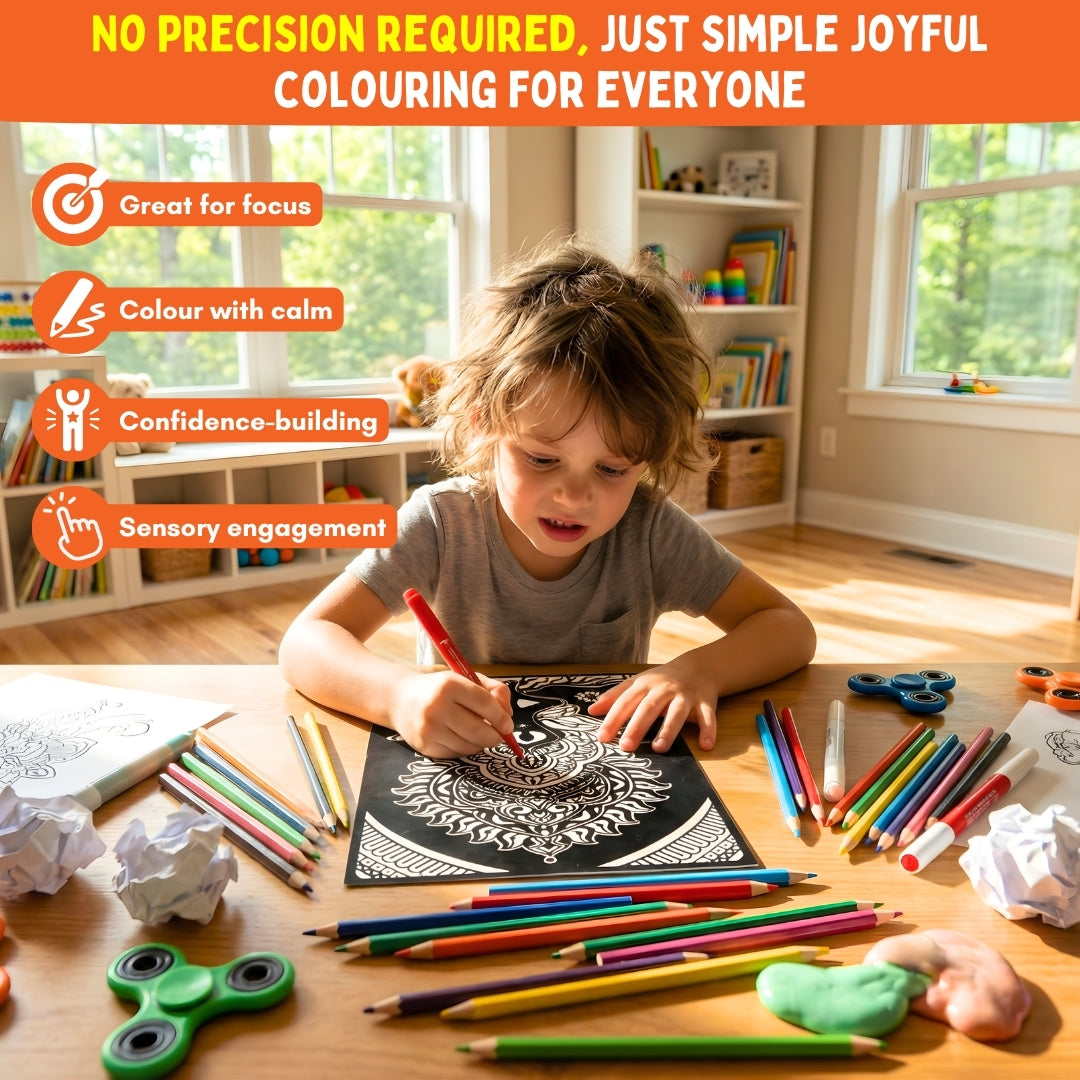 PepPlay Velvet Colouring Posters - Mindful Yoga | Creative Mindful Colouring | 8+ Years