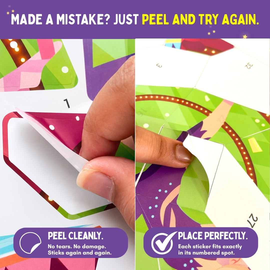 PepPlay Mosaic Sticker By Number - Circus Carnival | Boost Focus Through Sticker Art | 4+ Years