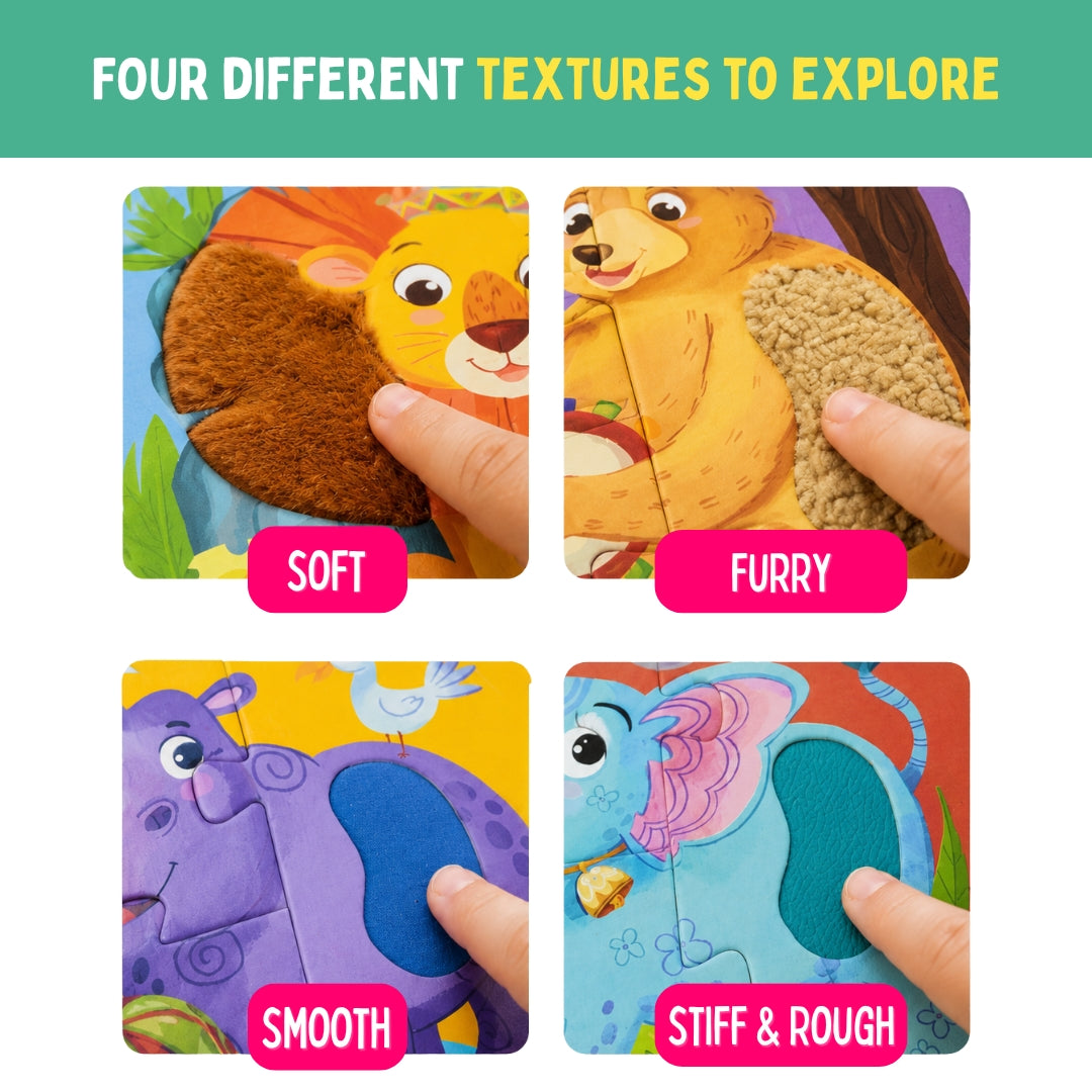PepPlay My First Touch & Feel Puzzles - Wild Animals | Sensory Learning for Toddlers | 1+ Years