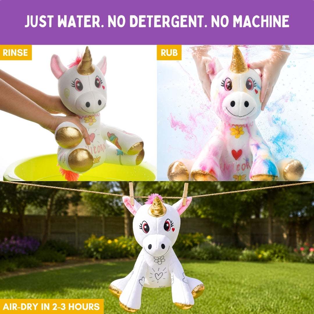 PepPlay Redoobles Doodle Unicorn | Wash, Colour & Reuse Fun | 3+ Years