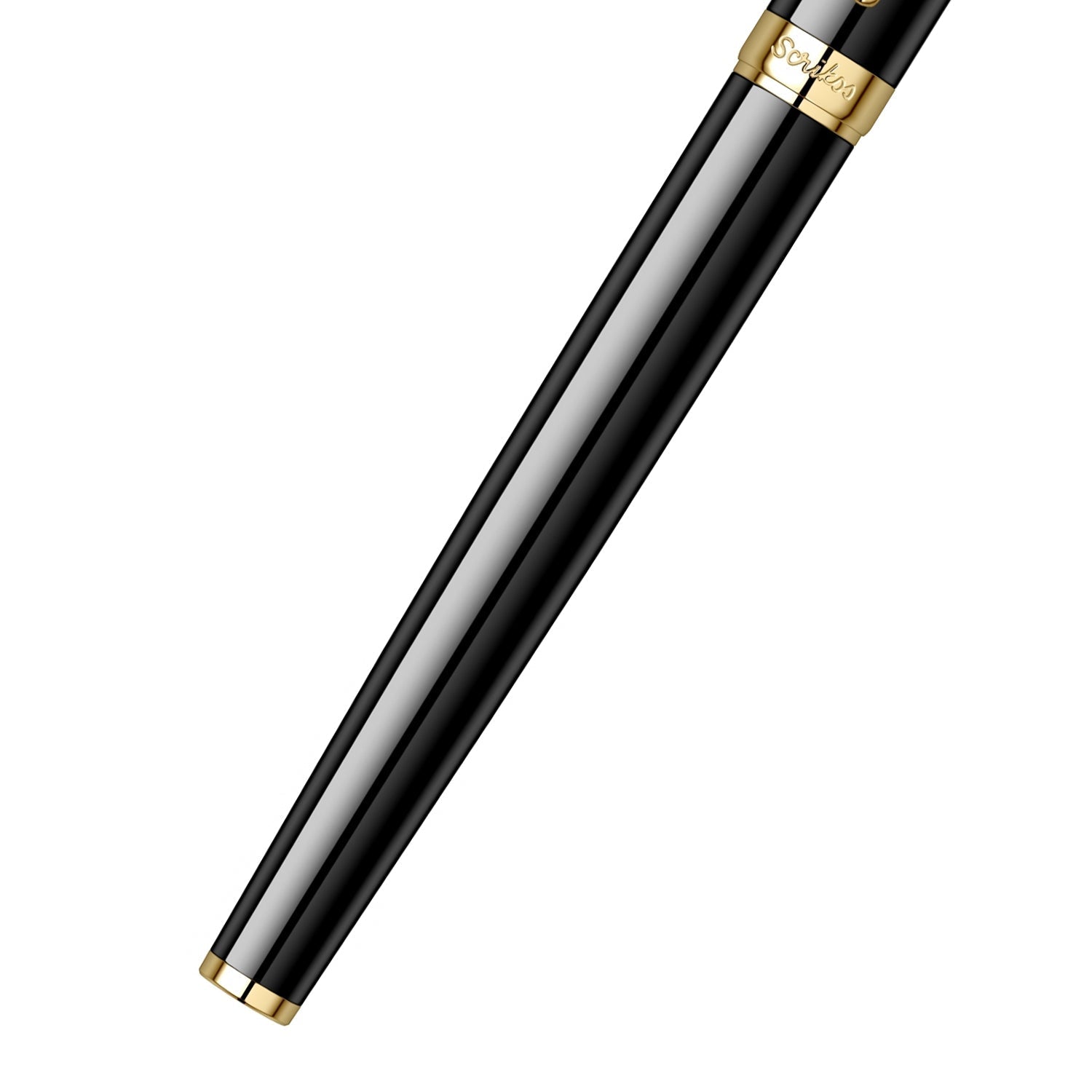 Scrikss | Honour 38 | Fountain Pen | Glossy Black | Medium Nib | 23k Gold Plated Scrikss