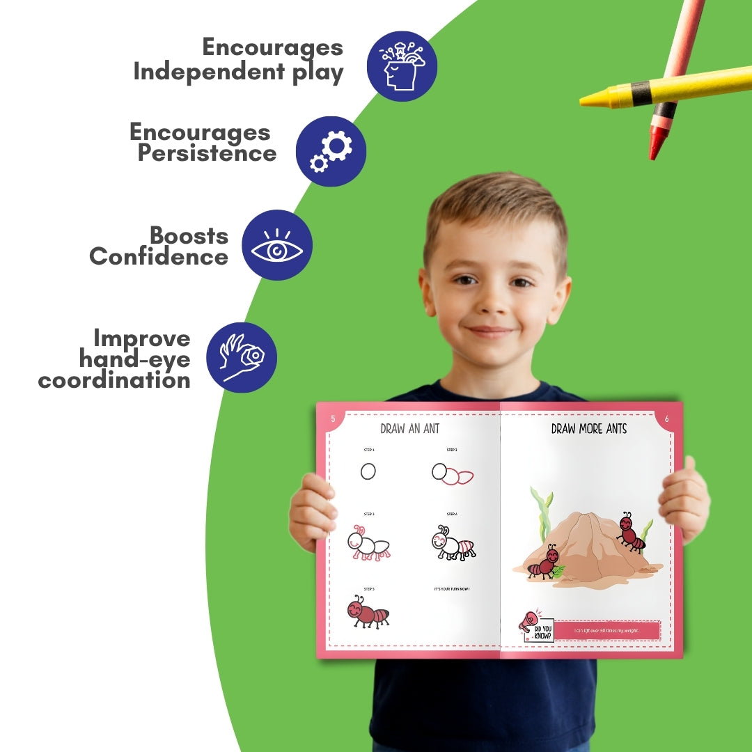 PepPlay Step By Step Drawing Book - Incredible Insects | Easy Drawing Practice for Kids | 5+ Years