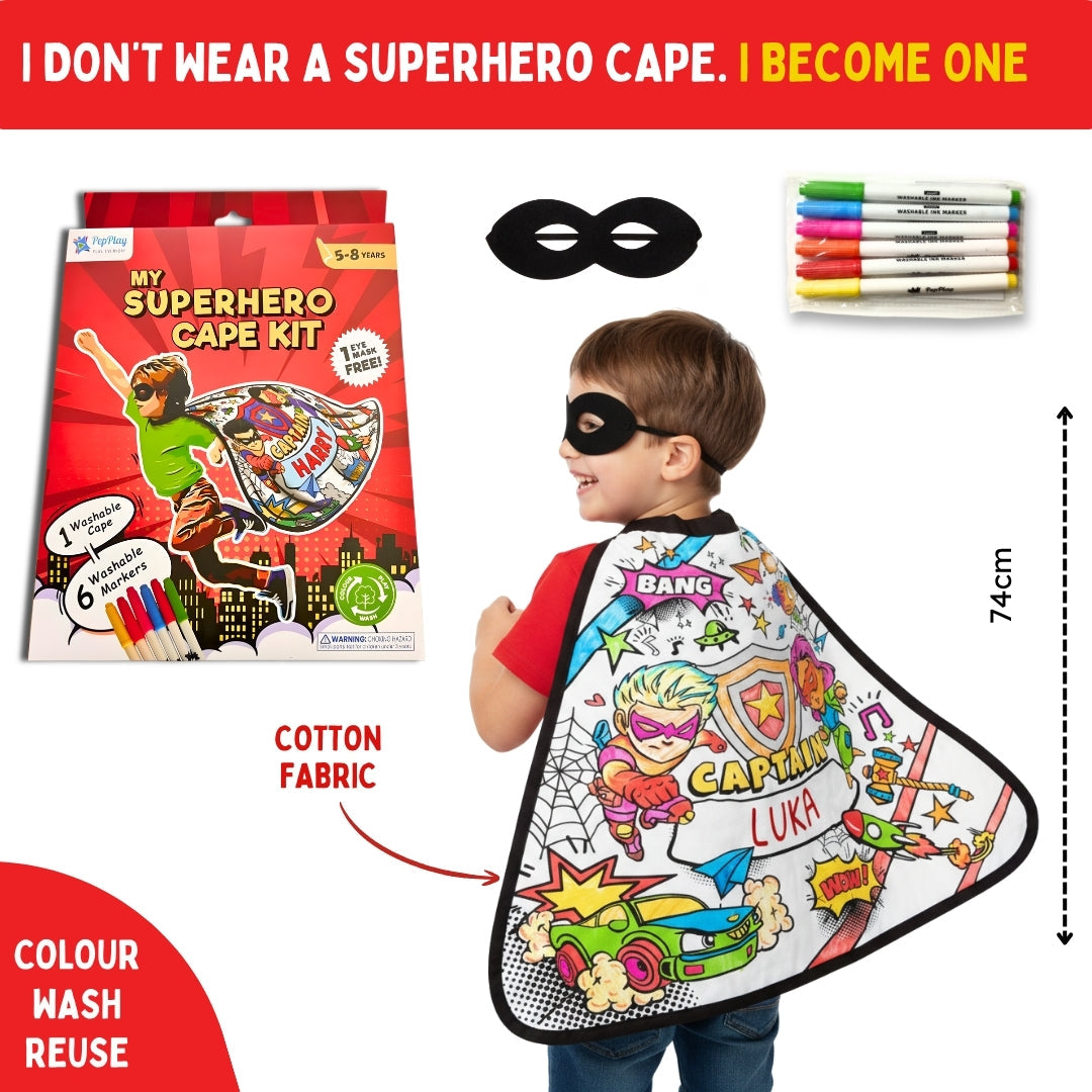 PepPlay Colour Your Superhero Cape | Colour, Wear & Pretend Play | 4+ Years