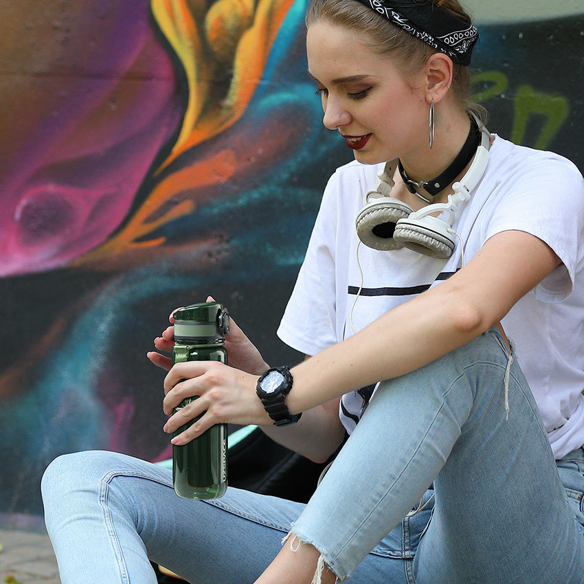 Uzspace U-Type Sports Series Tritan Water Bottle BPA-Free Uzspace