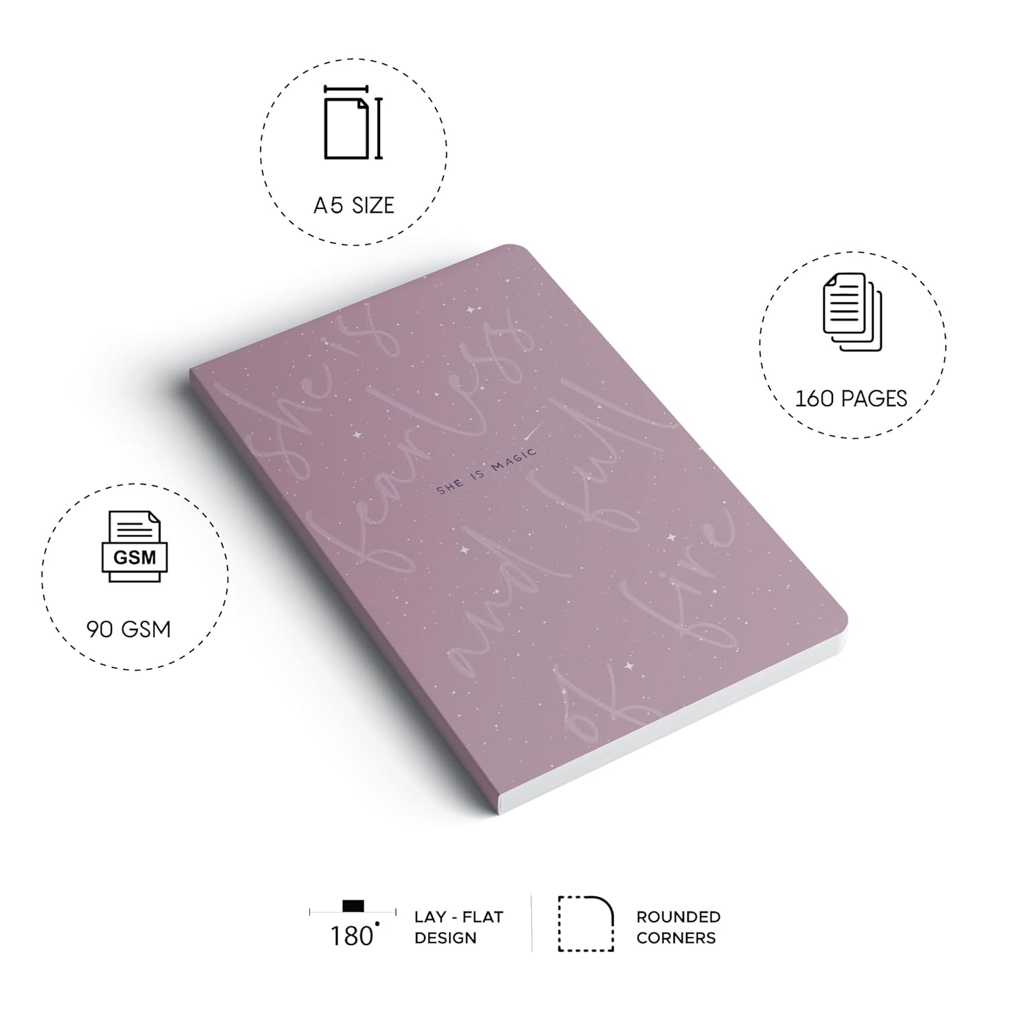 Factor Notes 90 GSM A5 Notebook Ruled 160 Pages - Fearless Factor Notes