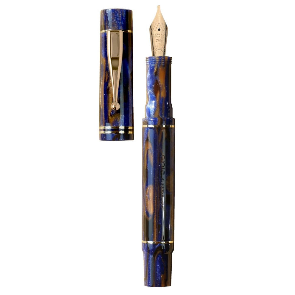 Gioia | Alleria | Fountain Pen | Crepuscola Blue-Brown | Gold Trims Gioia