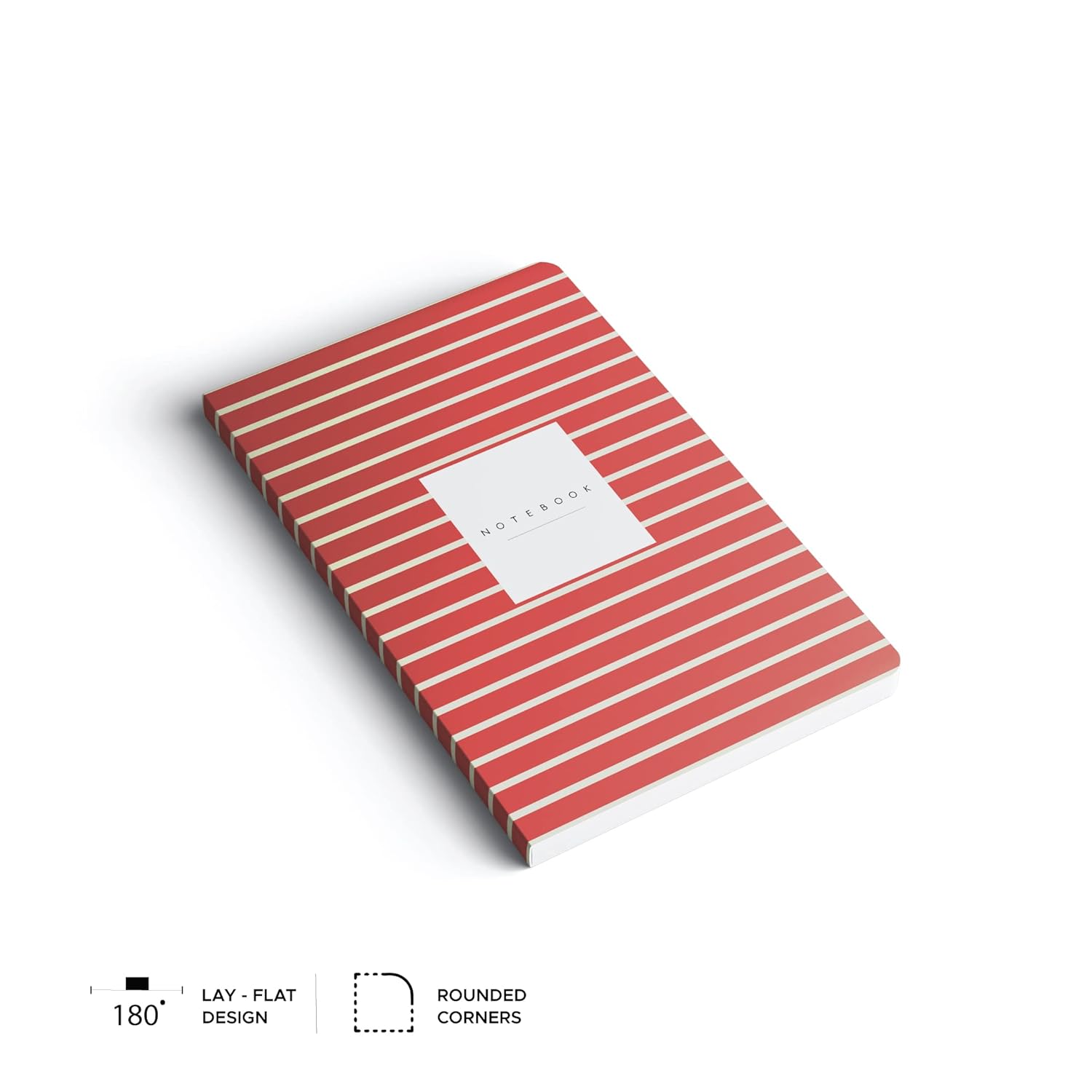 Factor Notes A5 Notebook - 100 GSM Unruled 144 Pages (Red Streak) Factor Notes