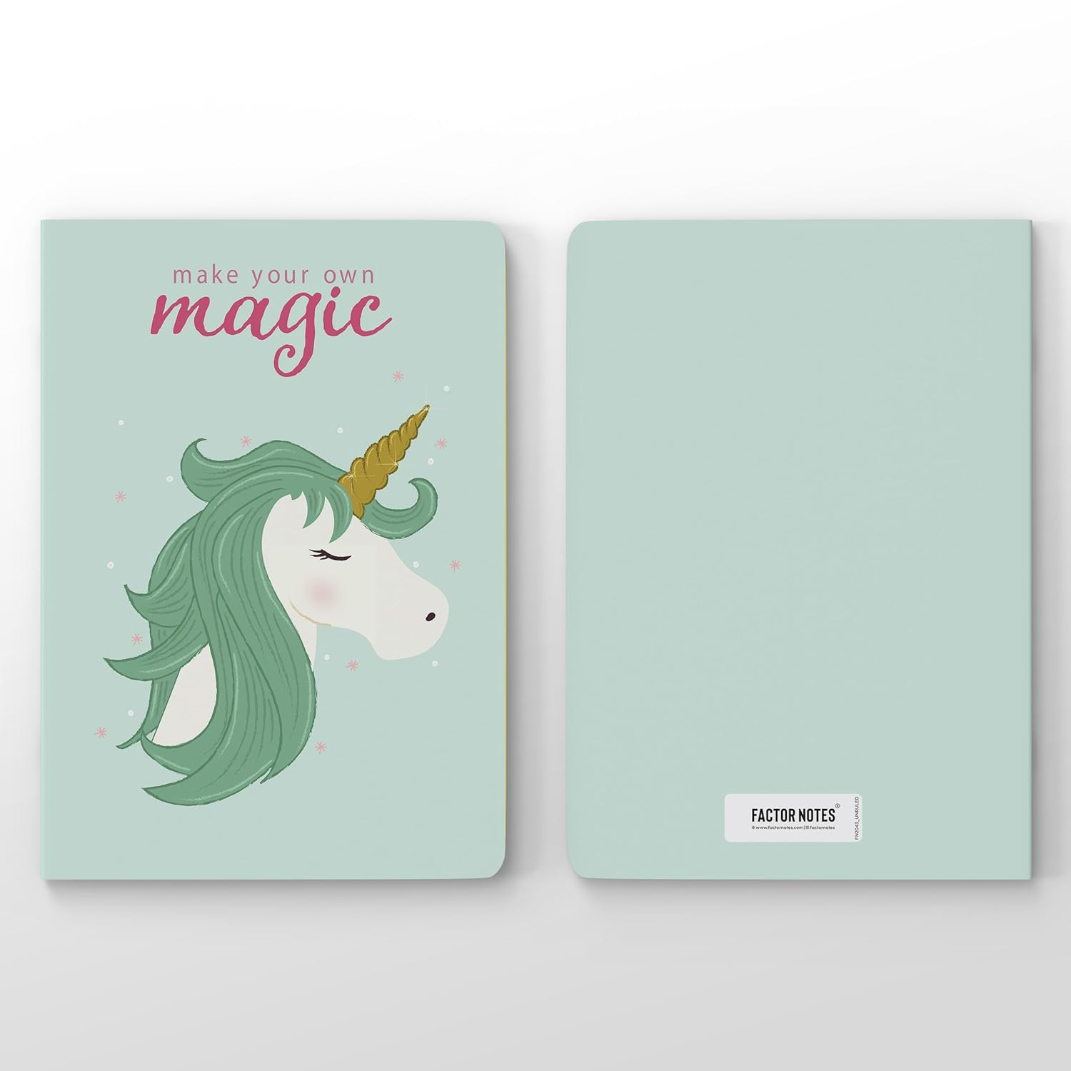 Factor Notes A5 Notebook - 90 GSM Ruled 160 Pages (Teal Unicorn) Factor Notes