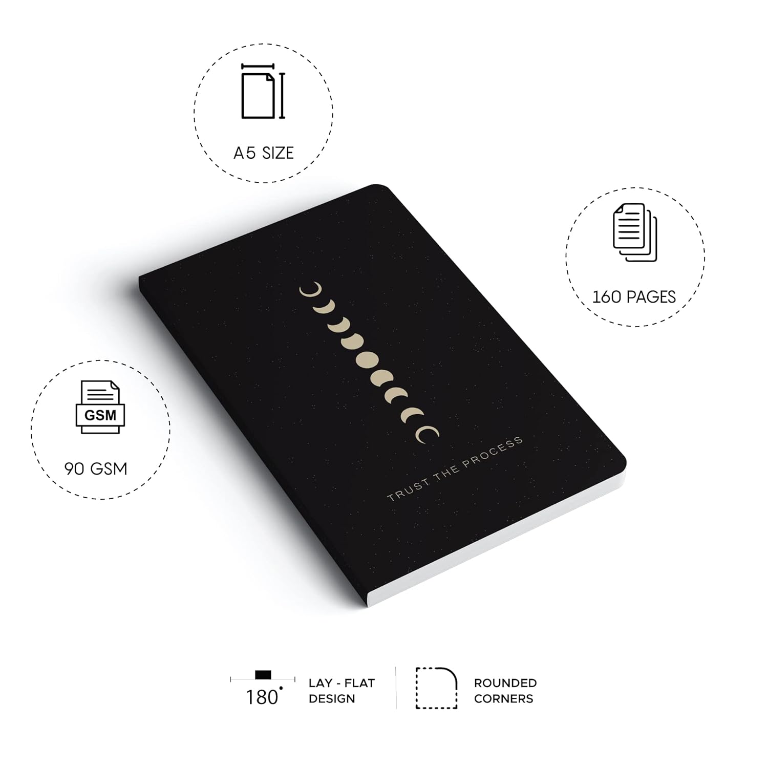 Factor Notes A5 Notebook - Trust The Process (Ruled, 160Pgs, 90 GSM) Canvazo