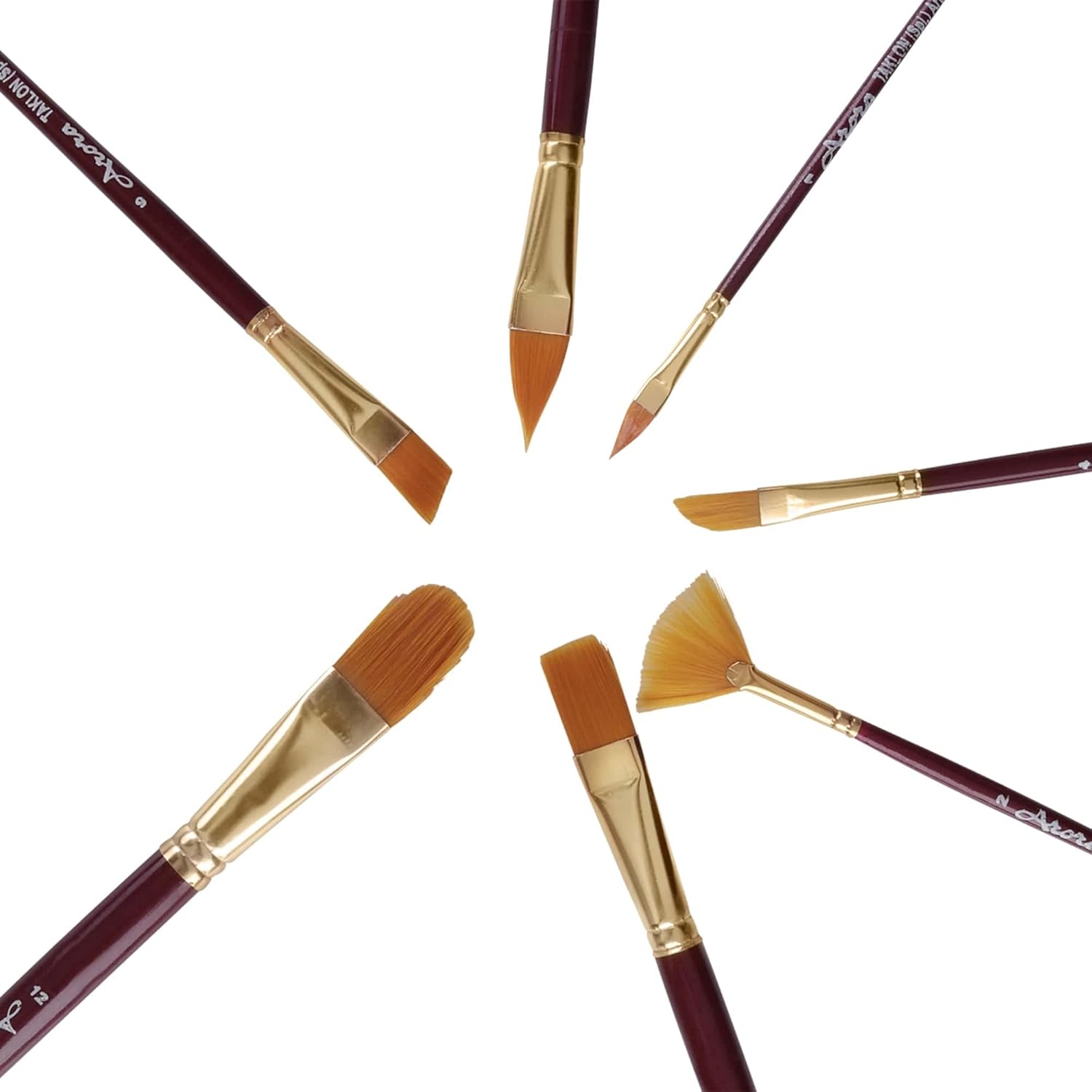 Arora Synthetic Hair Mix Paintbrush Set Of 7 Pcs For Watercolor And Acrylic Painting