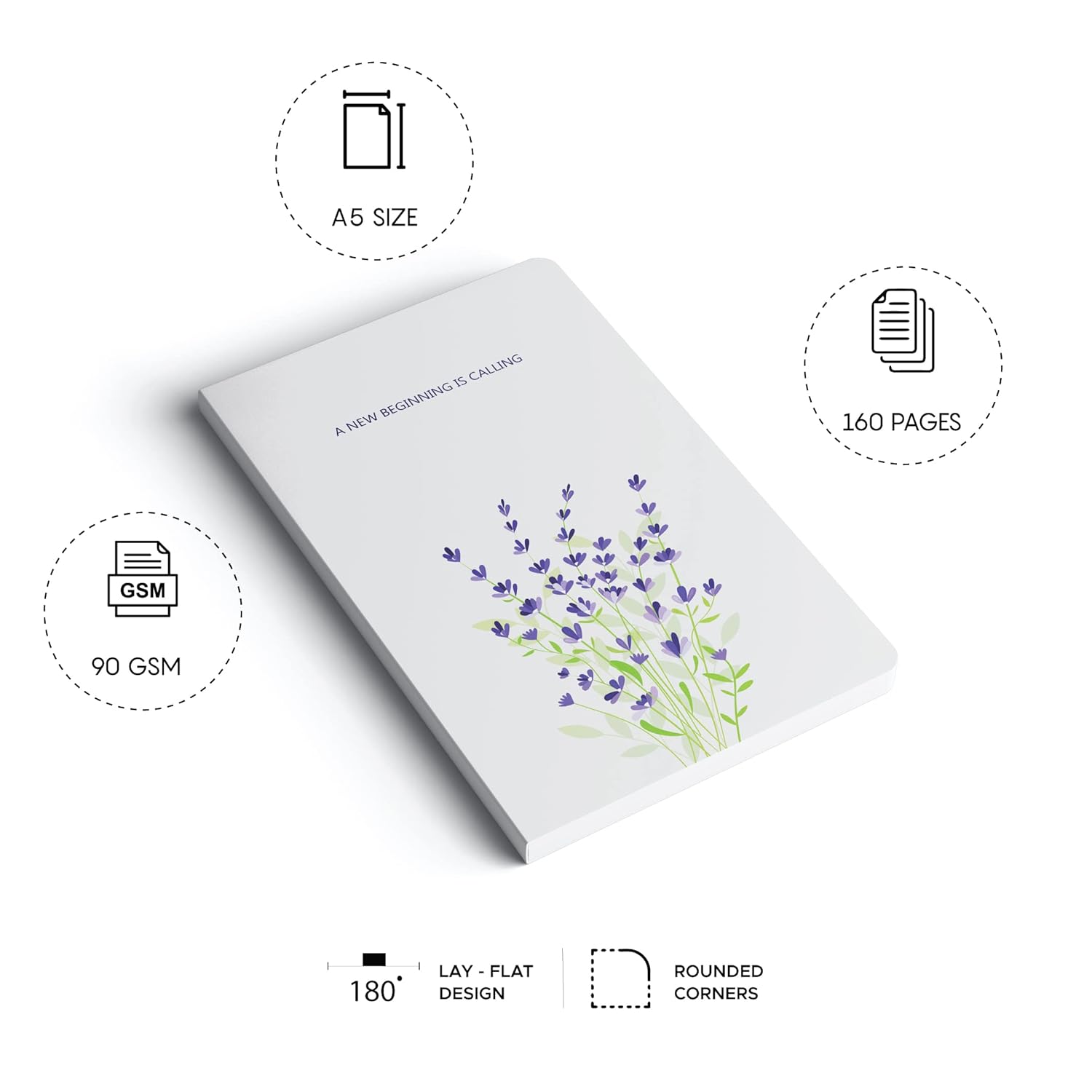 Factor Notes A5 Notebook - New Beginnings (Ruled, 160 Pages, 90 GSM) Factor Notes
