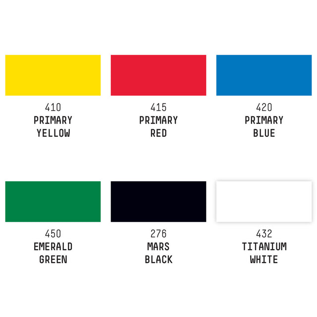 Liquitex Acrylic Gouache Set - Primaries (6x22ml & 6x59ml)