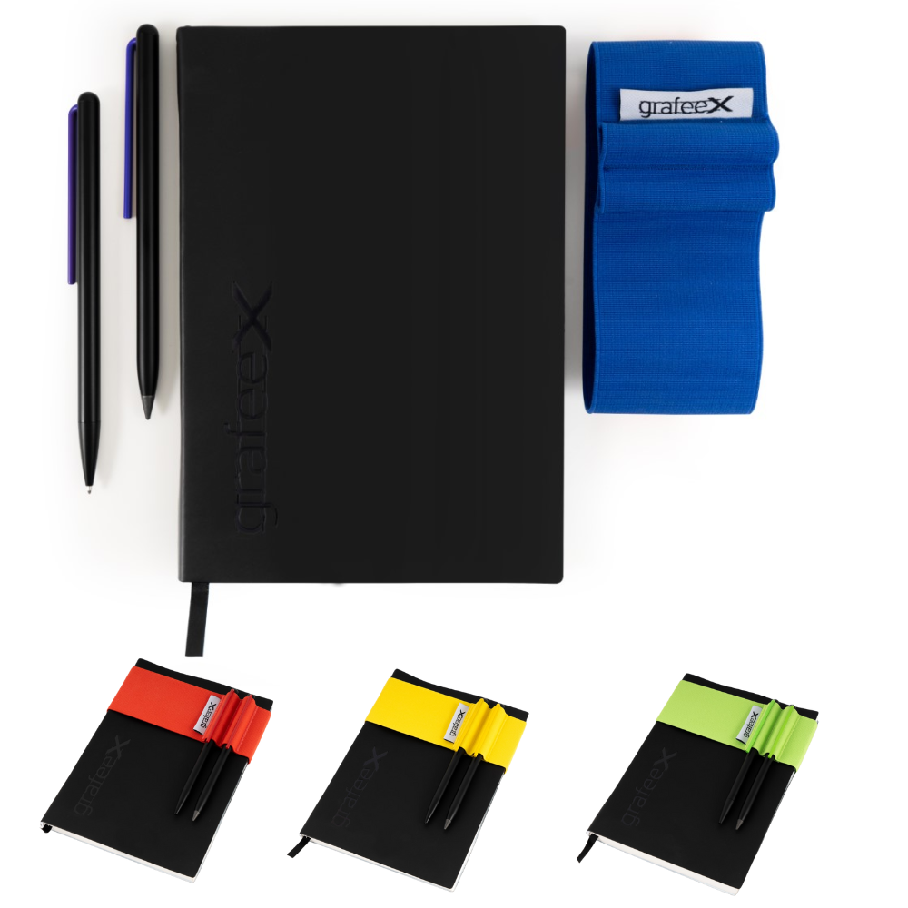 Pininfarina Grafeex Writing Pencil & Ballpoint Set with Stone Paper Notebook – Blue Pininfarina