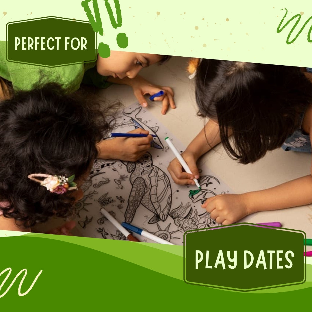 Children using wet erase markers during a play date – perfect group activity for creative kids – PepPlay India