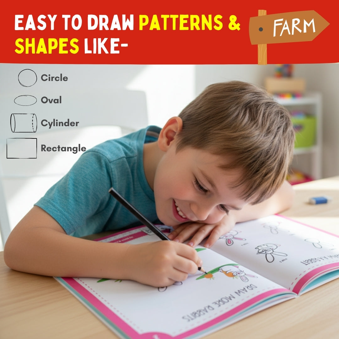 PepPlay Step By Step Drawing Book - Cute Farm Animal | Easy Drawing Practice for Kids | 5+ Years
