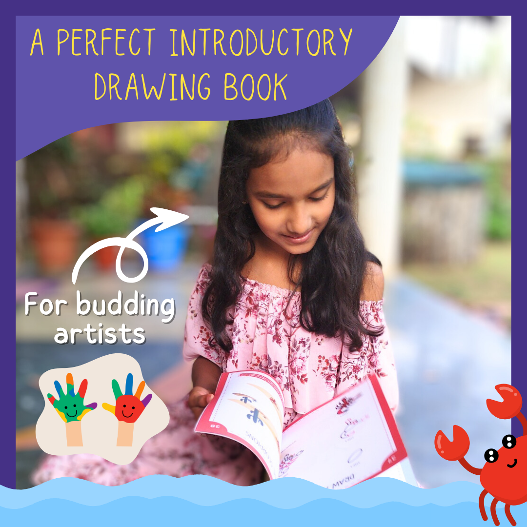 Child using the introductory drawing book – beginner-friendly art activity for budding artists – PepPlay India