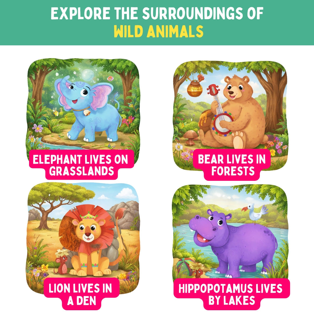 PepPlay My First Touch & Feel Puzzles - Wild Animals | Sensory Learning for Toddlers | 1+ Years