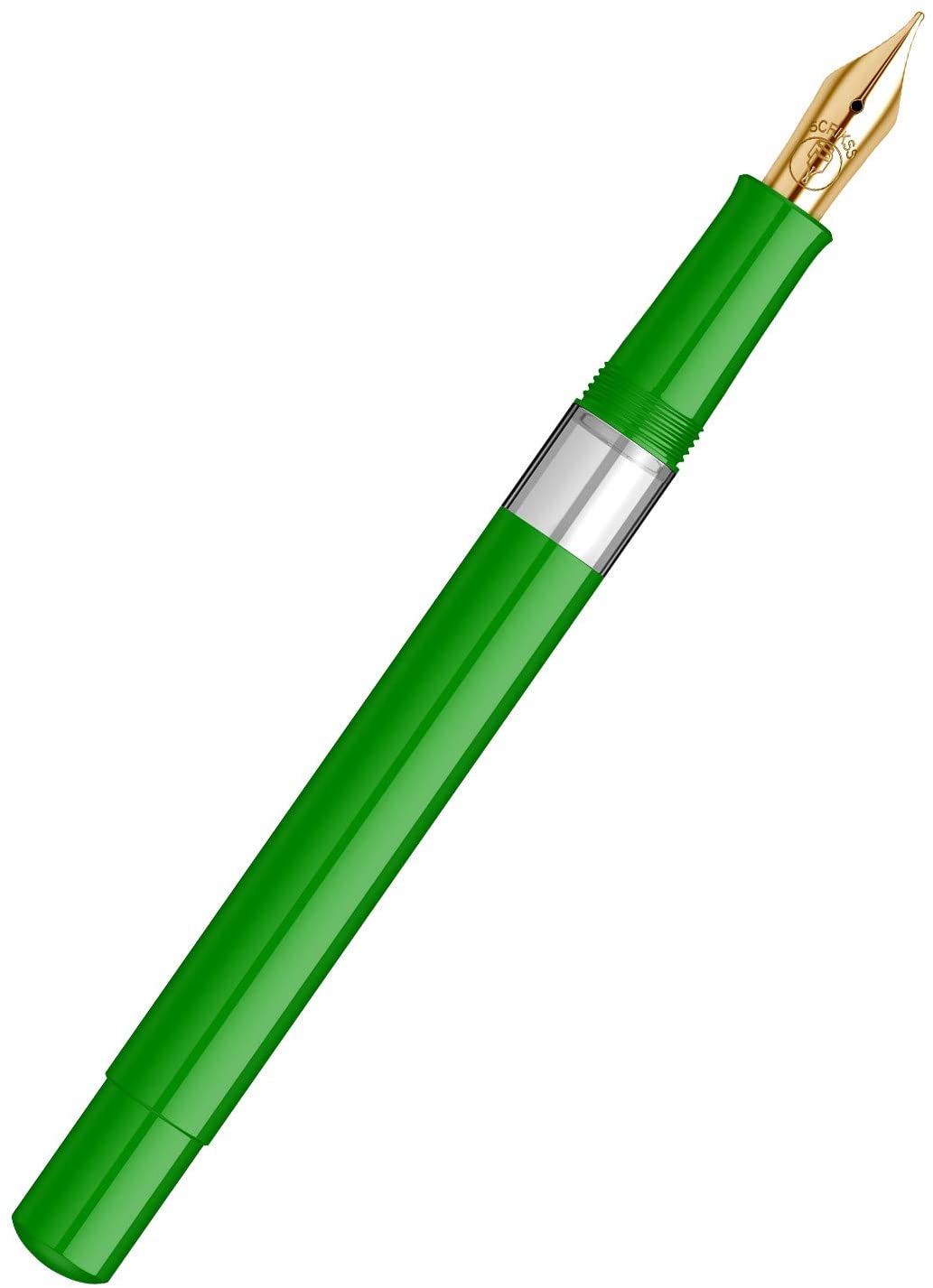 Scrikss | 419 Legendary | Fountain Ink Pen | Medium Nib | Gold Plated | Glossy Green Barrel Scrikss
