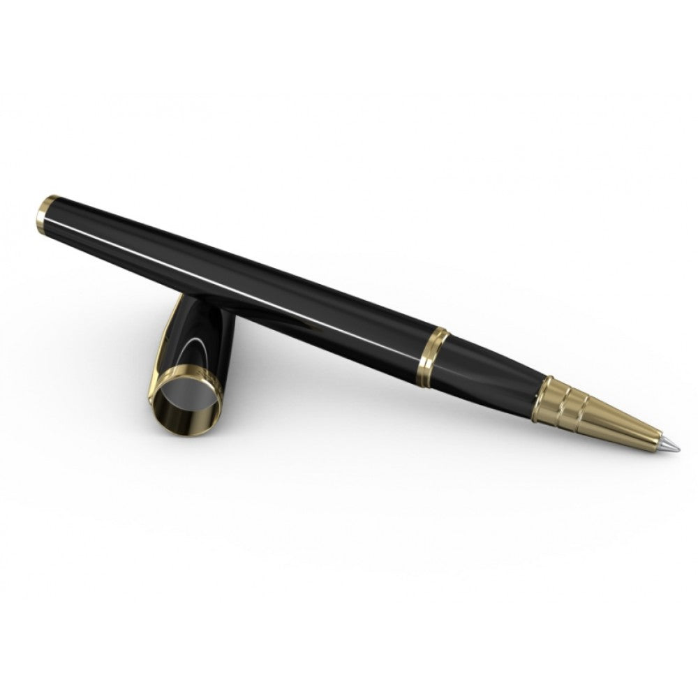 Scrikss | Honour 38 | Glossy Black | Roller Ball Point Pen | Gold Trims Scrikss