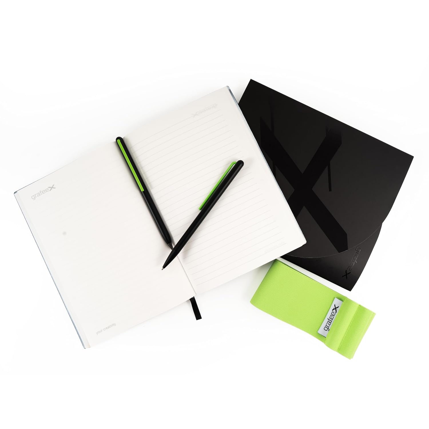 Pininfarina Grafeex Writing Pencil & Ballpoint Set with Stone Paper Notebook – Green Pininfarina