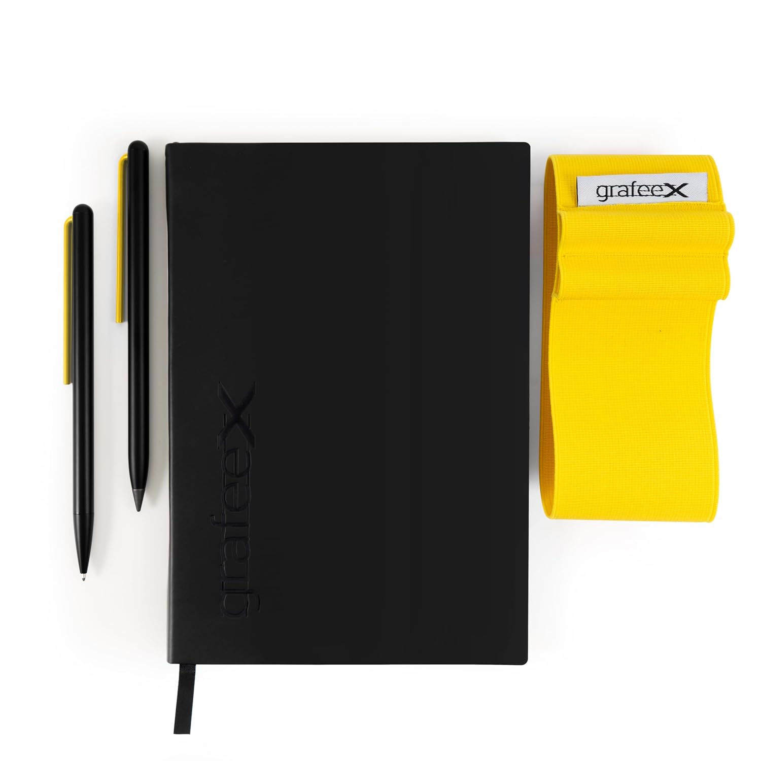 Pininfarina Grafeex Writing Pencil & Ballpoint Set with Stone Paper Notebook – Yellow Pininfarina