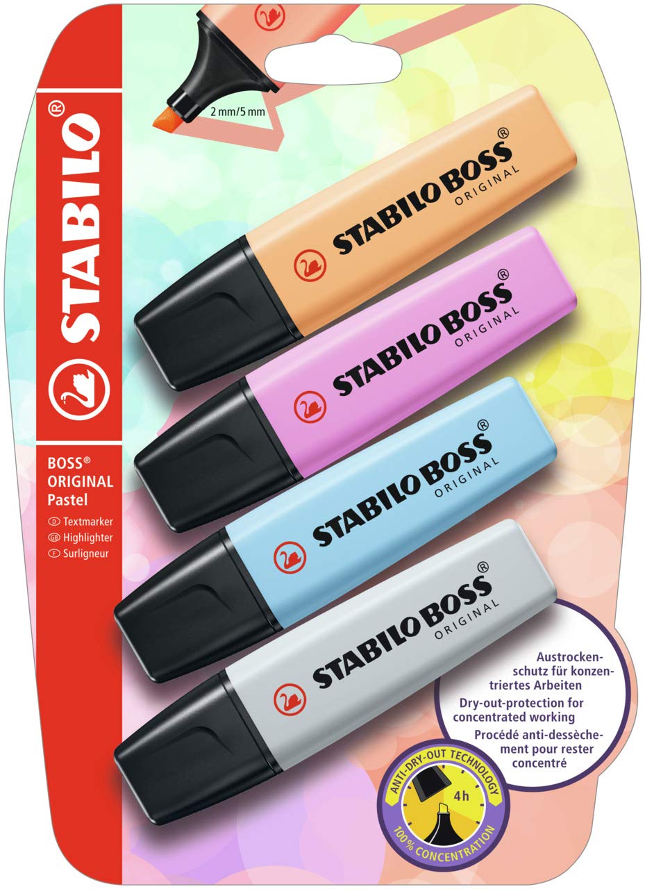 Stabilo Boss Highlighter Pastel-Pack Of 4 Blister Stabilo