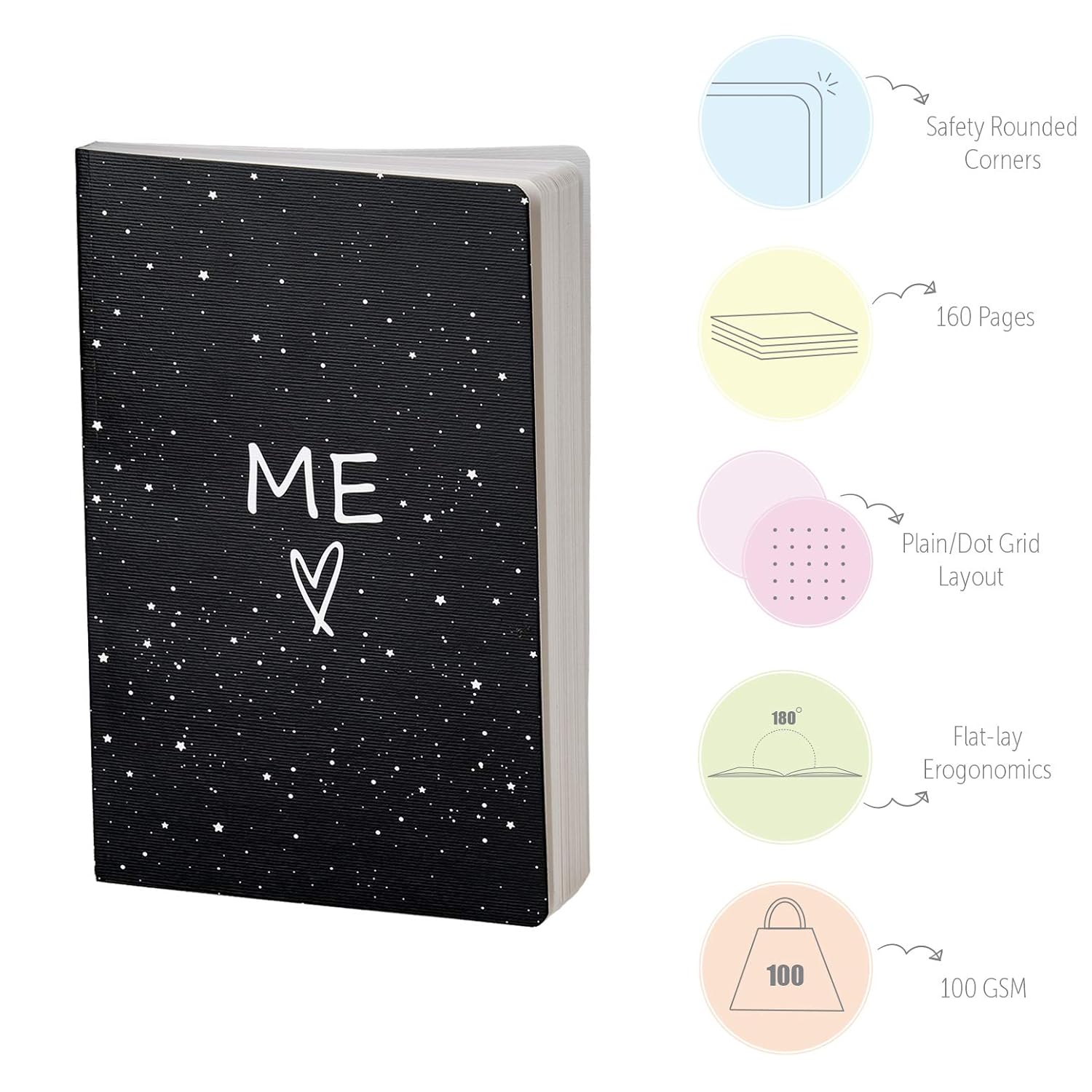 Factor Notes A5 Plain Notebook - 90 GSM Natural Shade Paper | 160 Pages (ME) Factor Notes