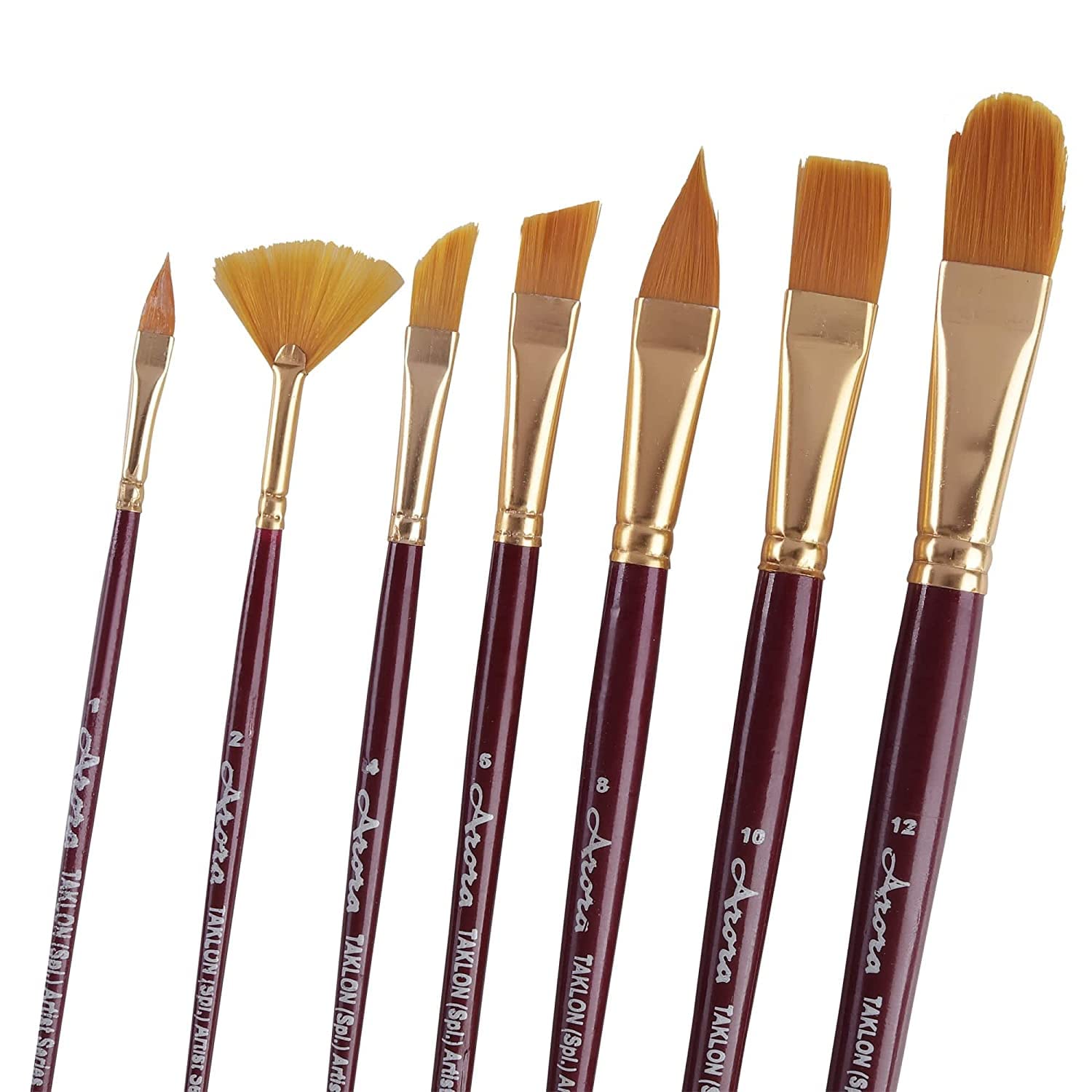 Arora Synthetic Hair Mix Paintbrush Set Of 7 Pcs For Watercolor And Acrylic Painting