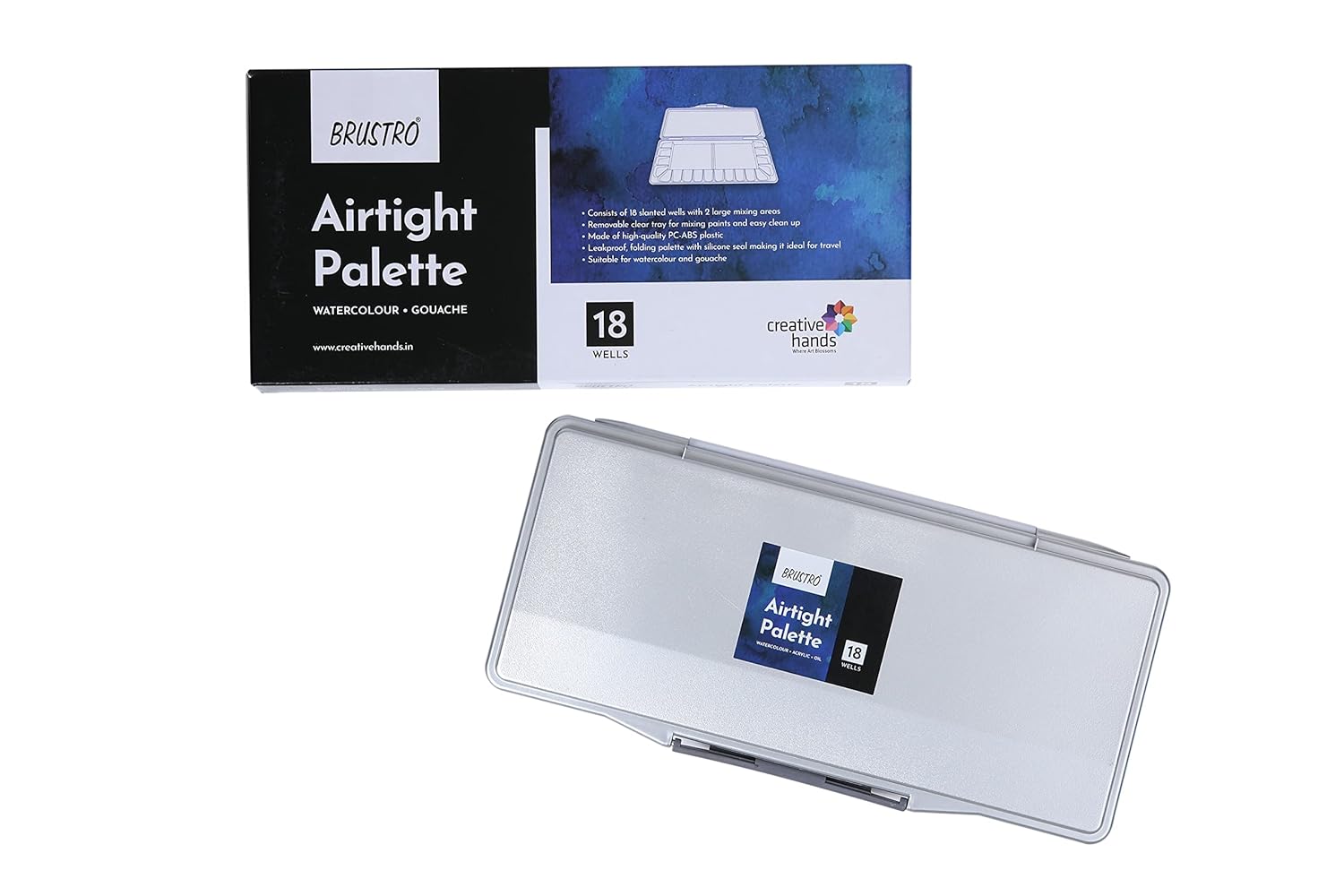 Brustro Airtight Palette for Watercolour & Gouache - 16 or 18 Wells